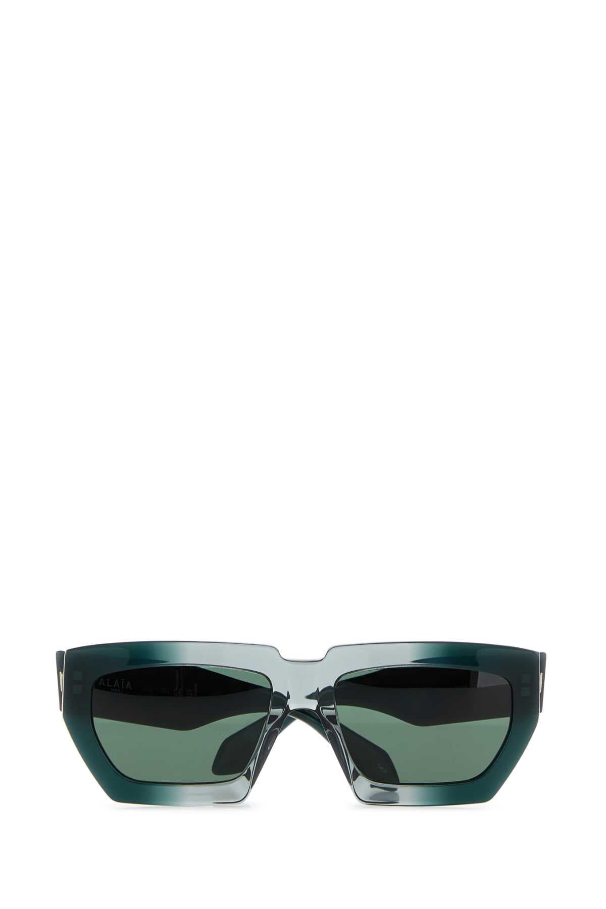 Dark green acetate sunglasses - мініатюра 2