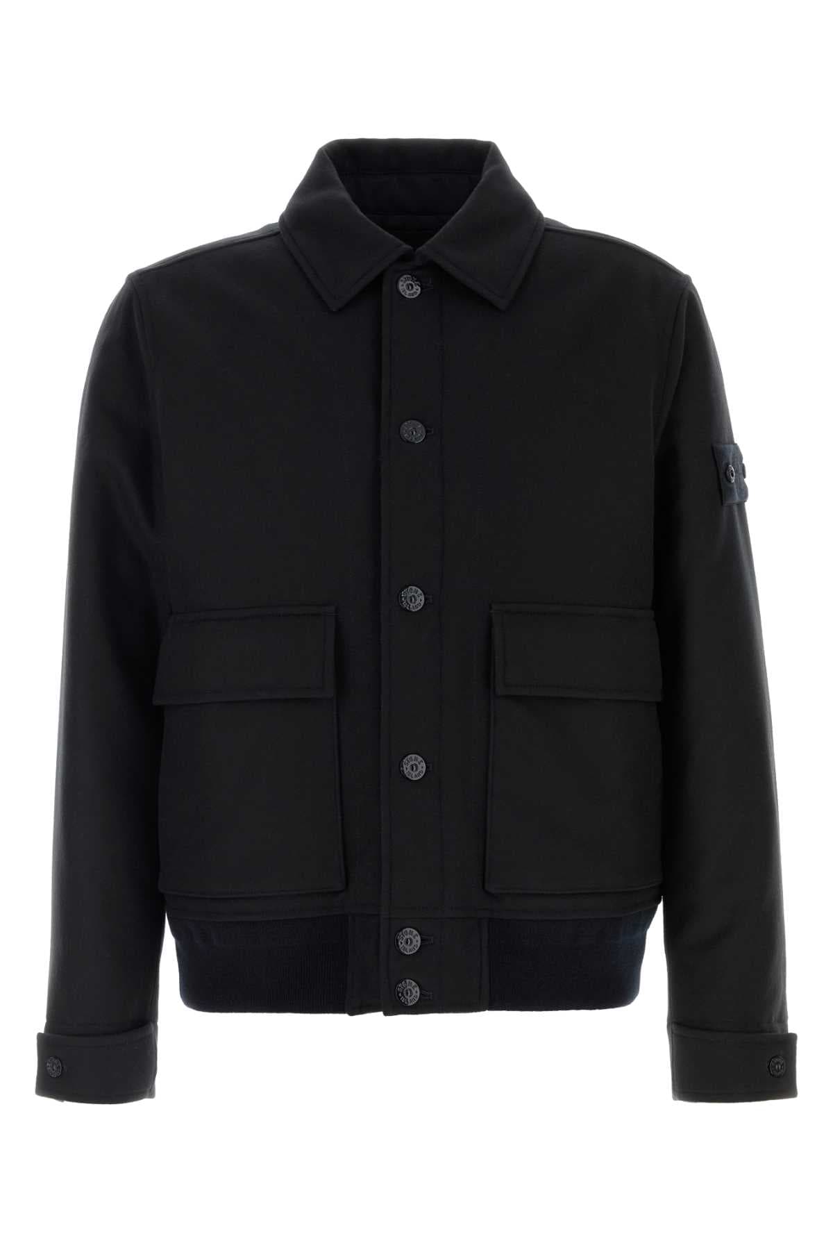 Black wool blend jacket