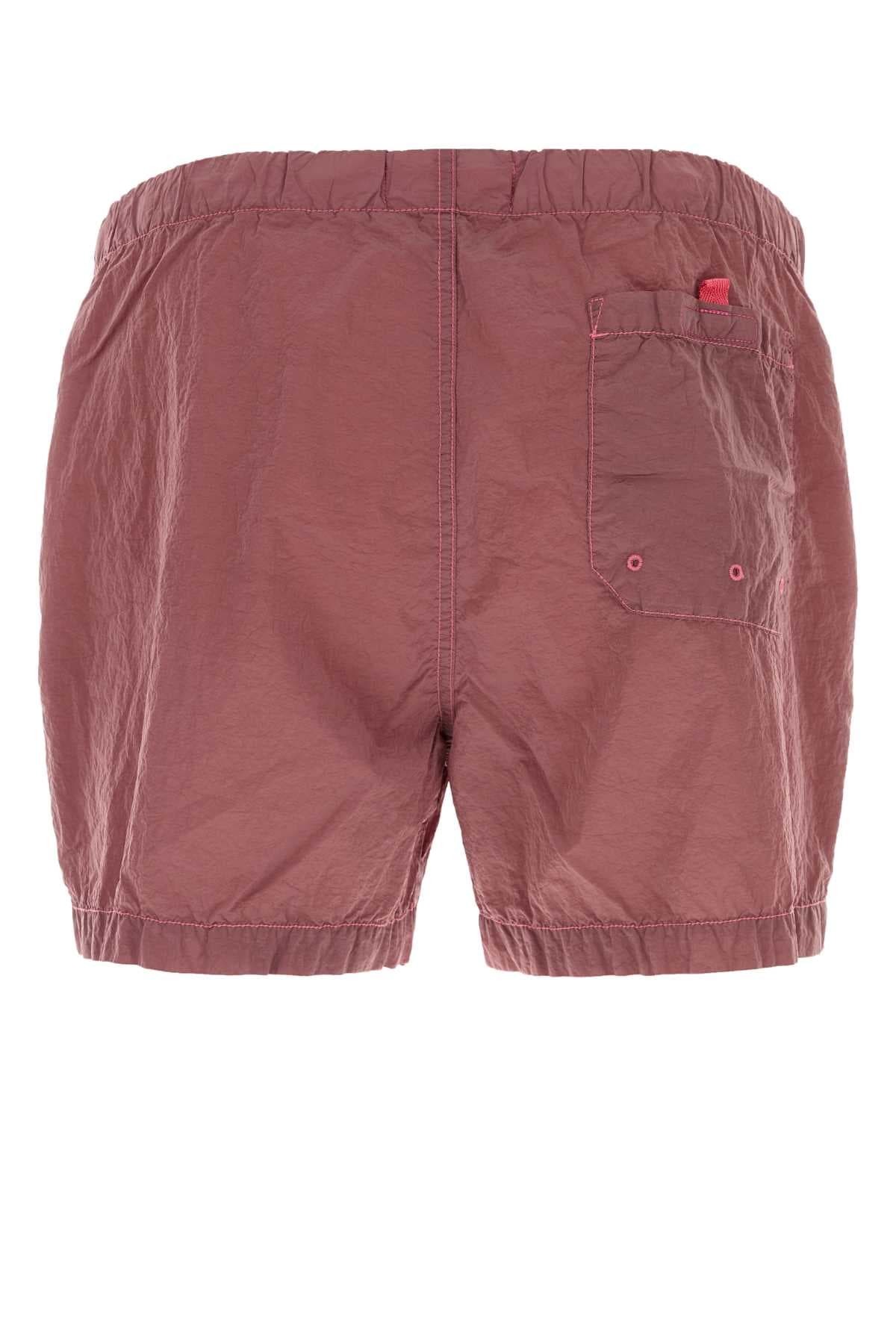 Dark pink nylon swimming shorts - мініатюра 2