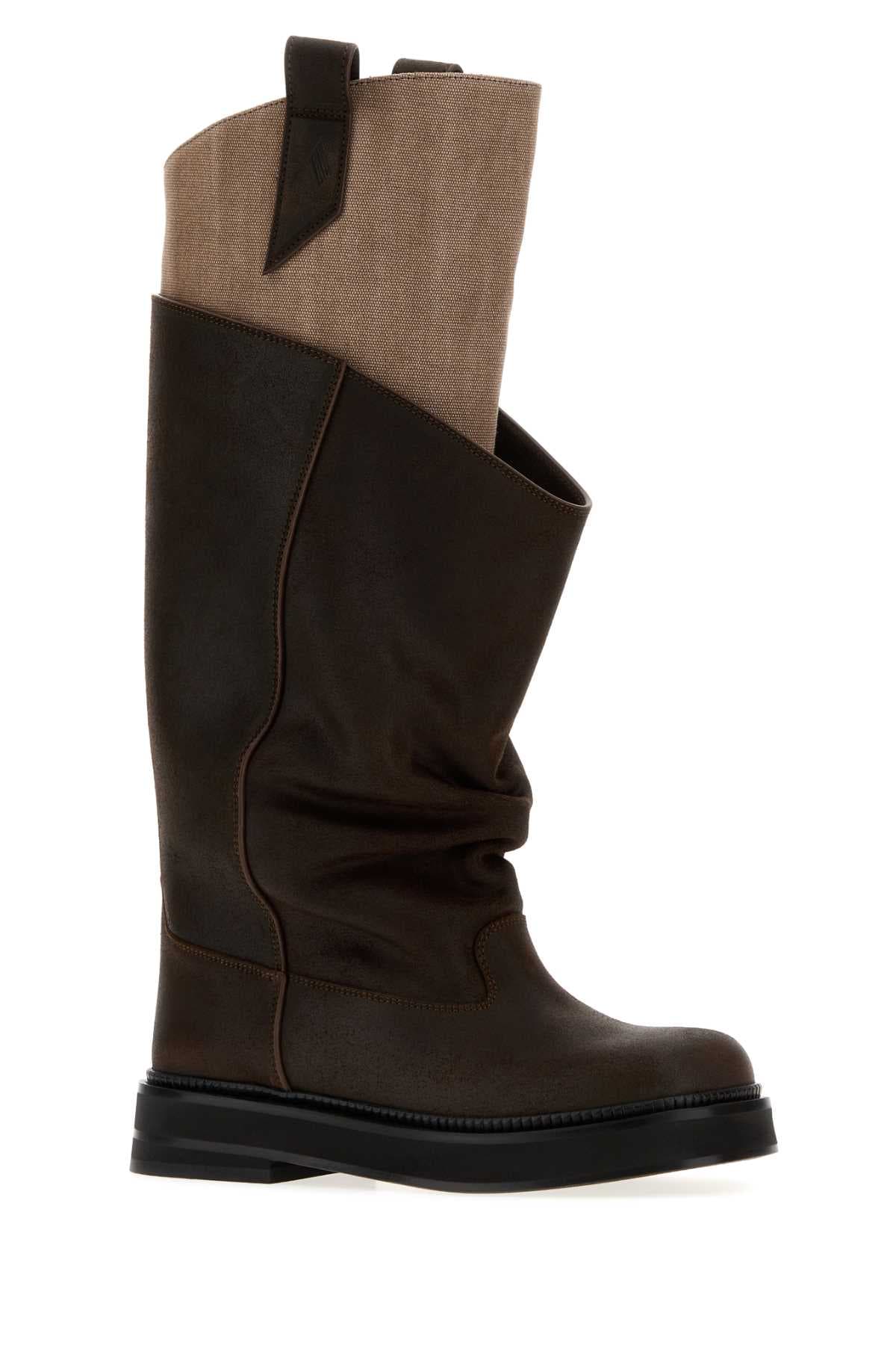 Chocolate leather New Robin Passeggiata boots - мініатюра 2