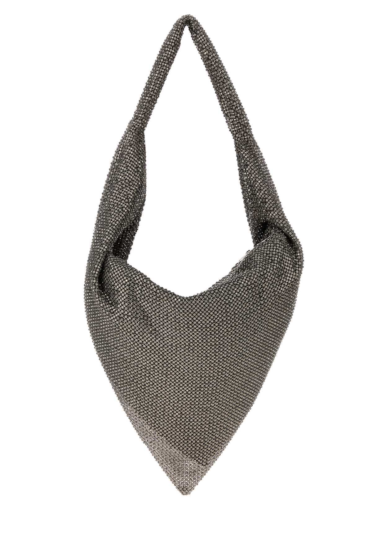Grey metal knit Ursula shoulder bag