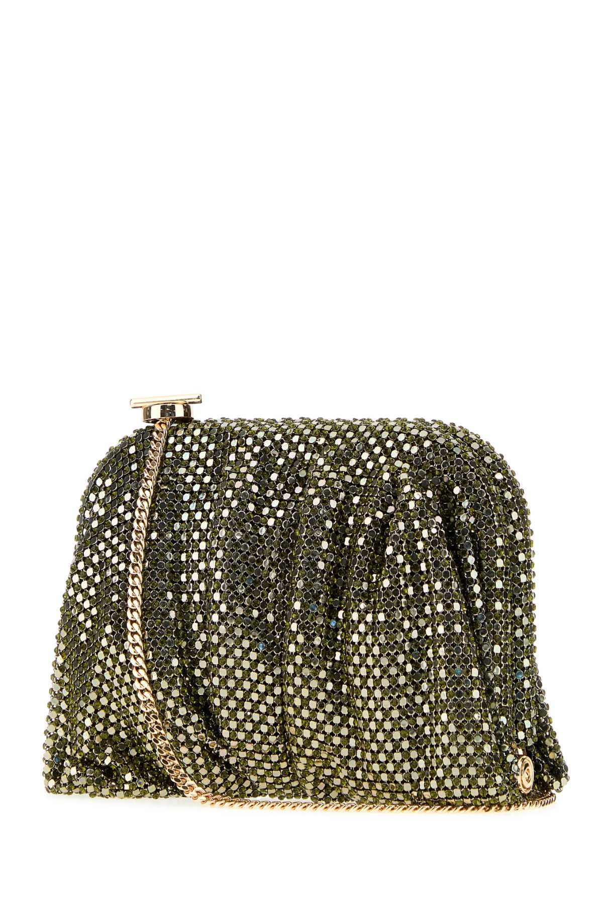 Purple rhinestones knit La Petite Venus clutch - мініатюра 2