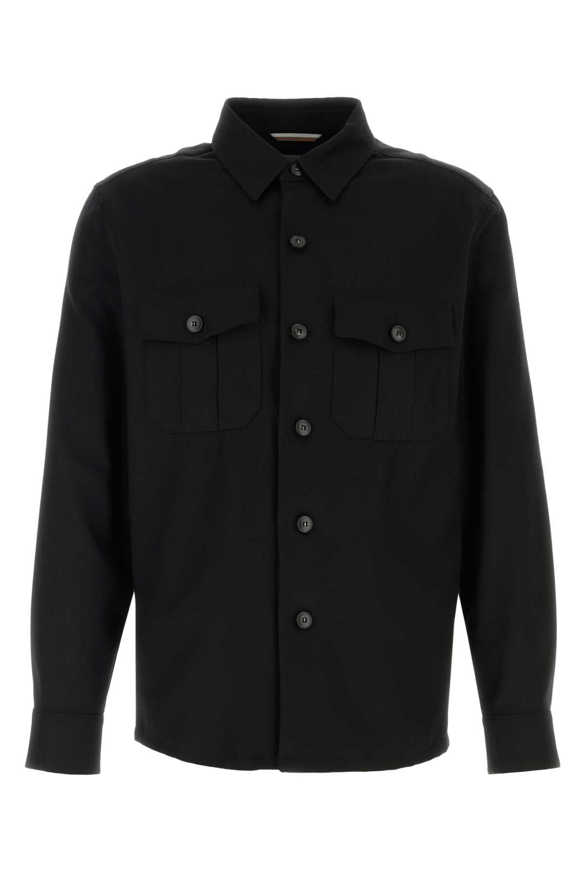 Black wool shirt