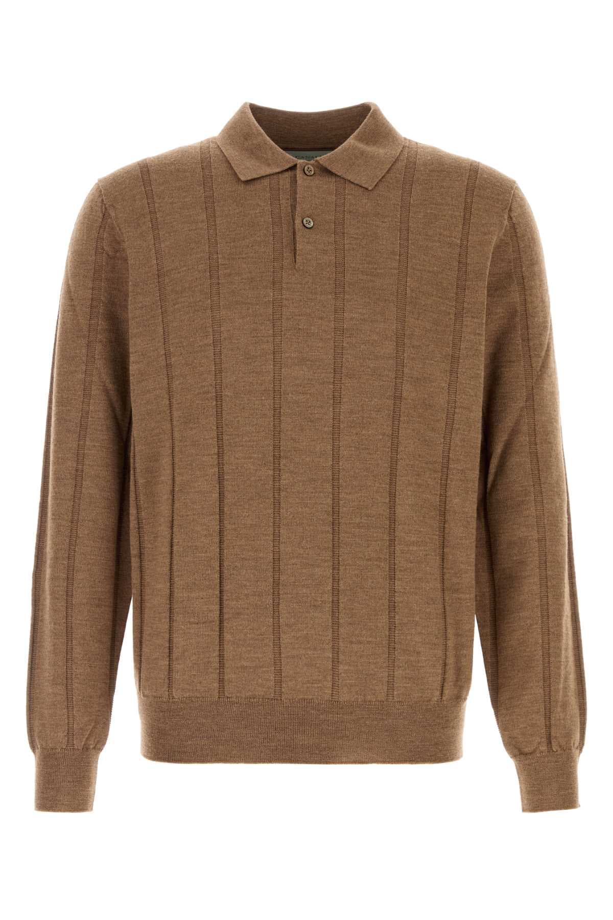 Camel wool polo shirt