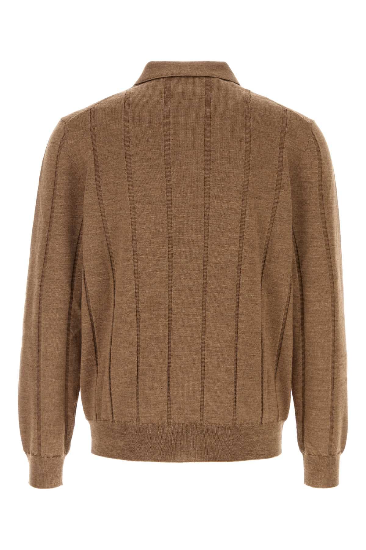 Camel wool polo shirt - мініатюра 2