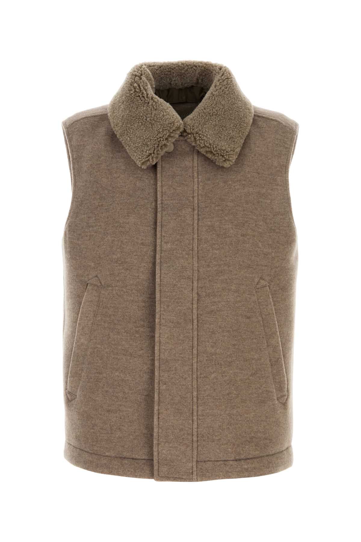 Cappuccino wool blend vest