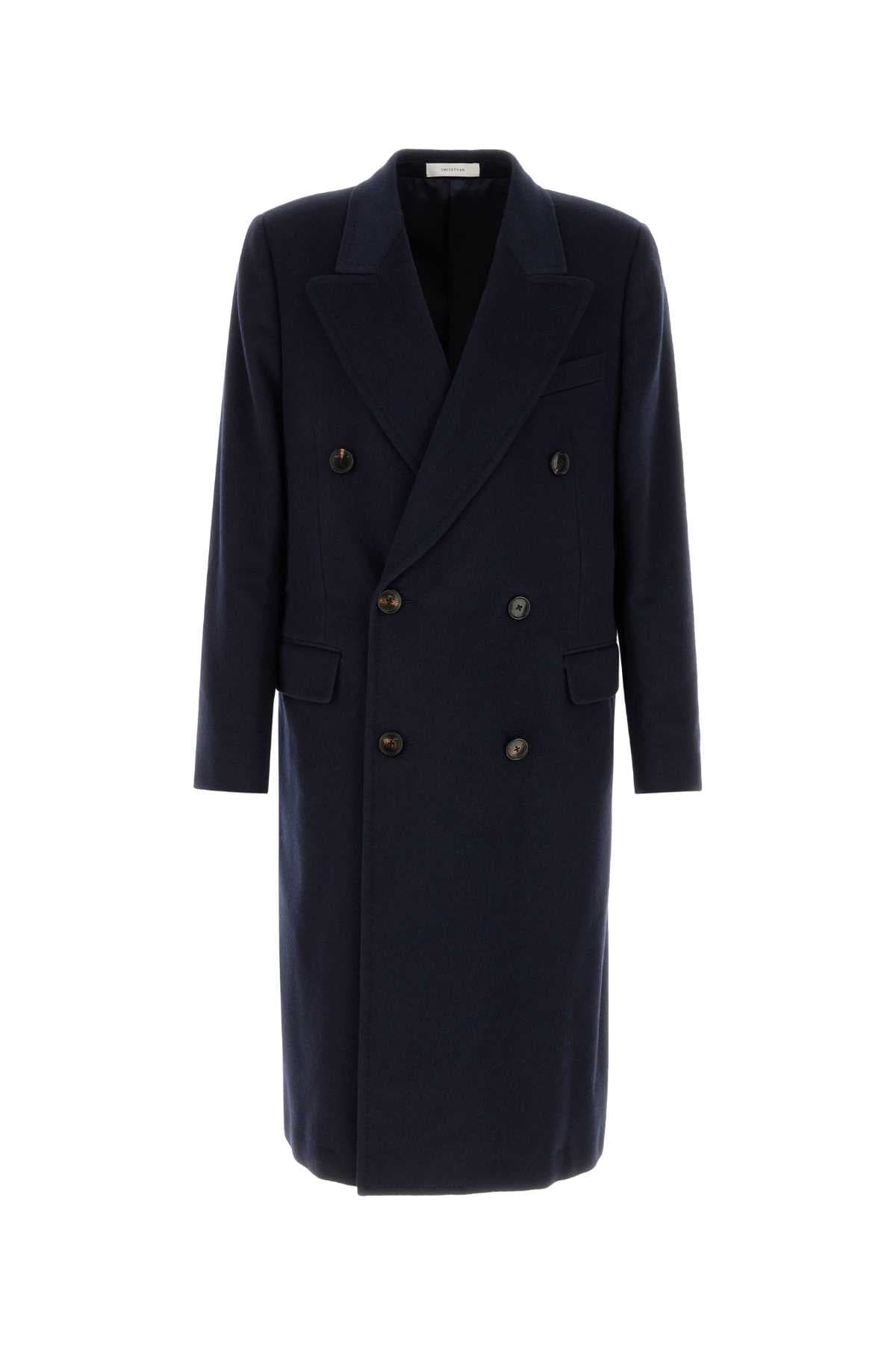 Navy blue cashmere coat