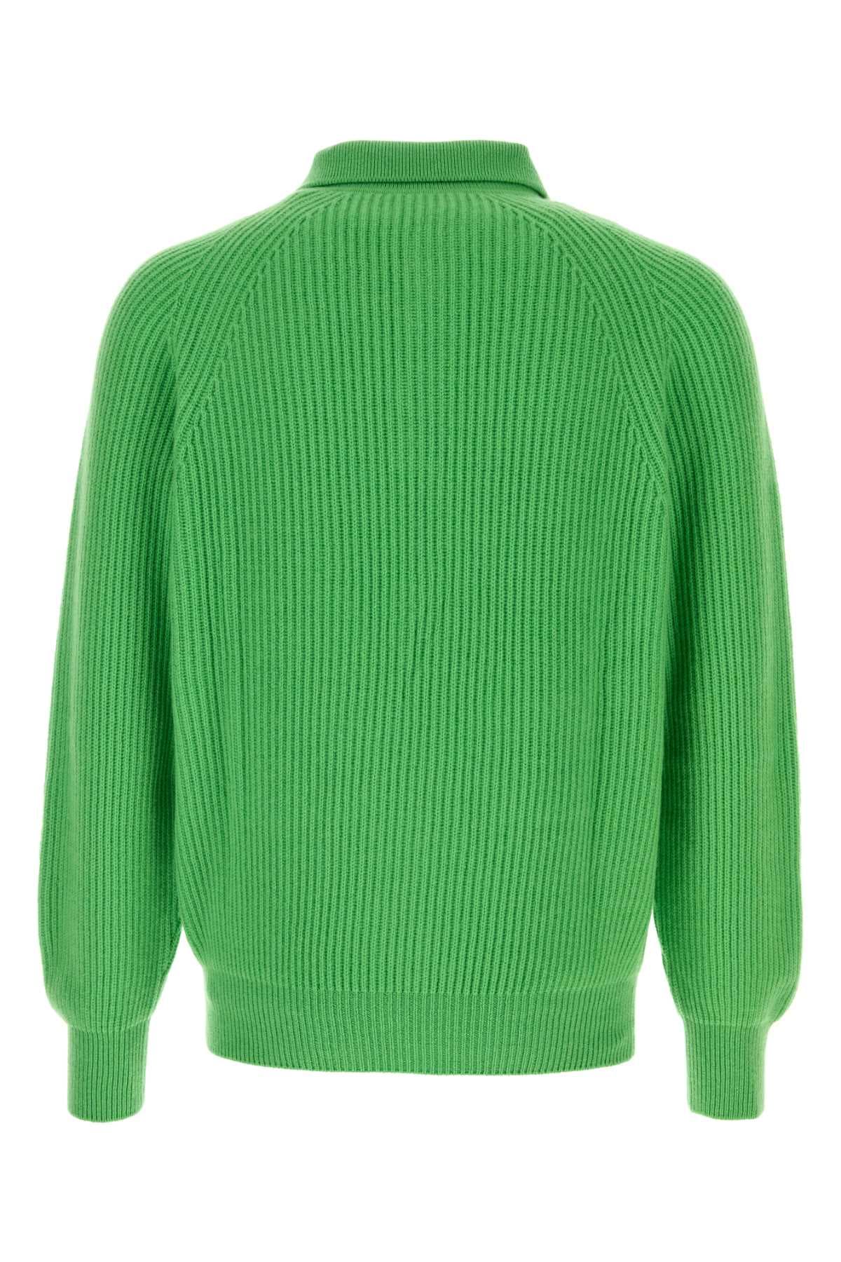 Green cashmere Diana polo shirt - мініатюра 2