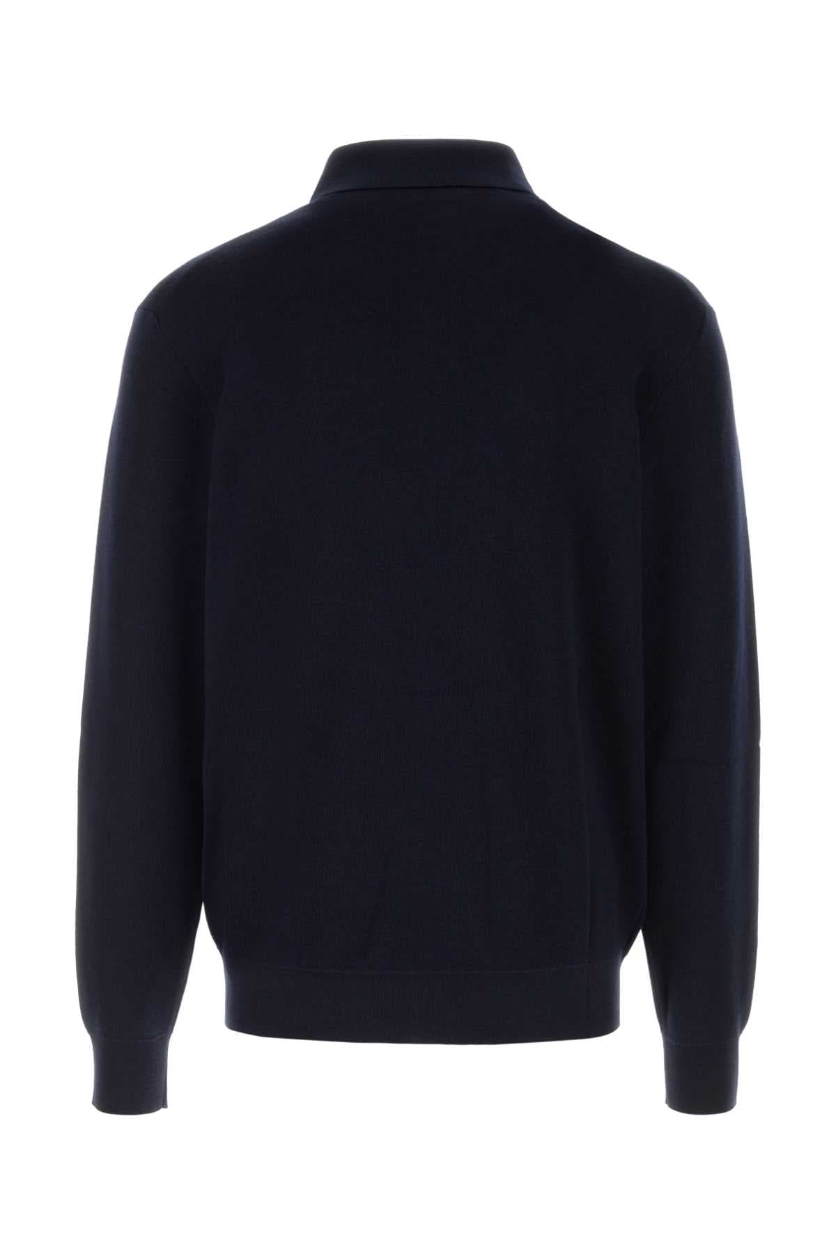 Midnight blue cashmere blend polo shirt - мініатюра 2