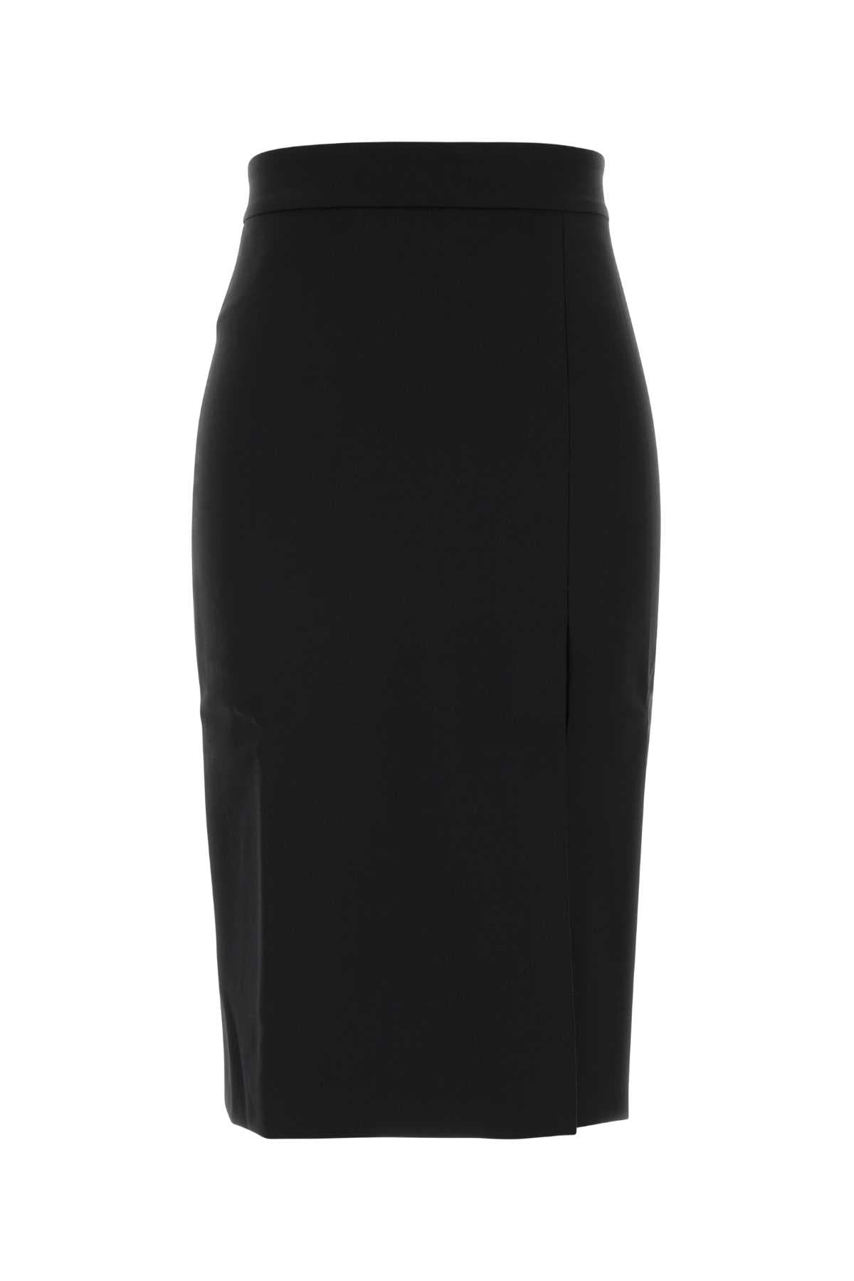 Black stretch gabardine skirt