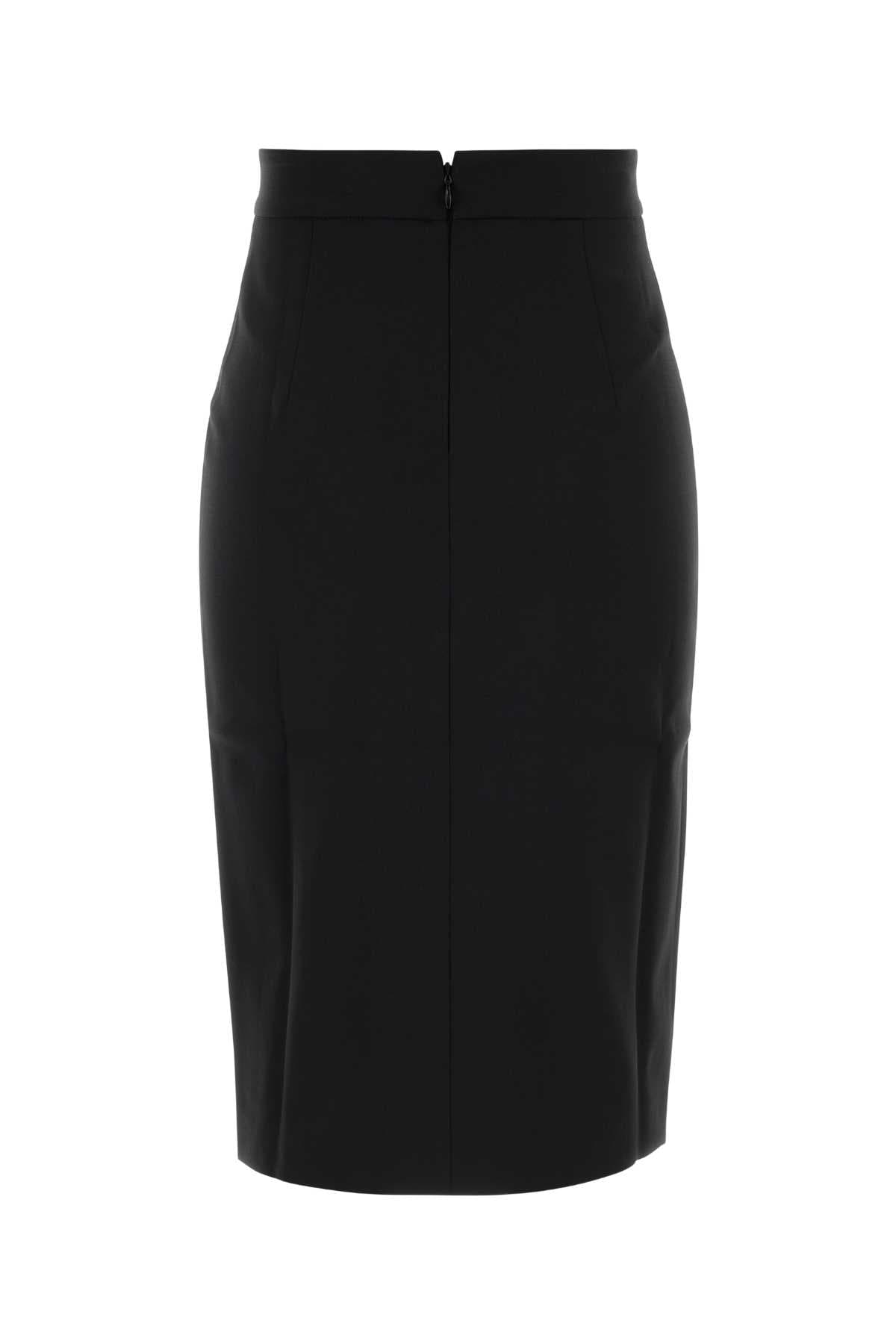 Black stretch gabardine skirt - мініатюра 2