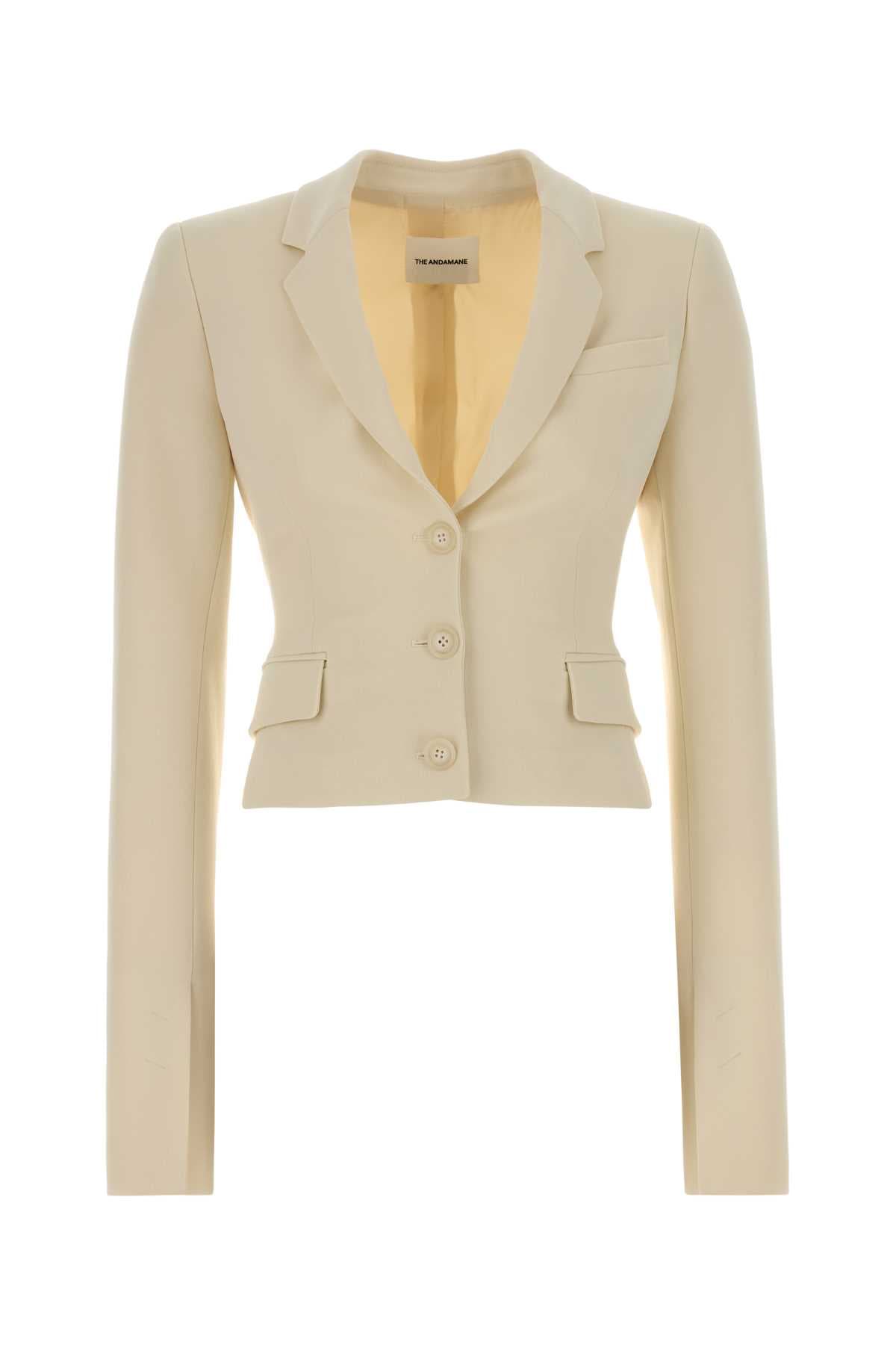 Cream crepe Zefira blazer