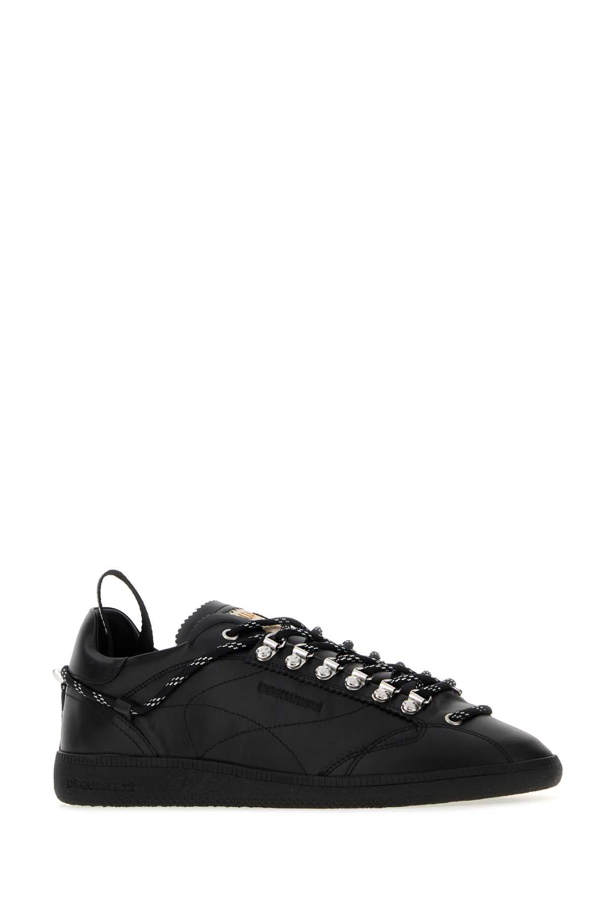Black nappa leather Dsquared2 Rebels sneakers - мініатюра 2