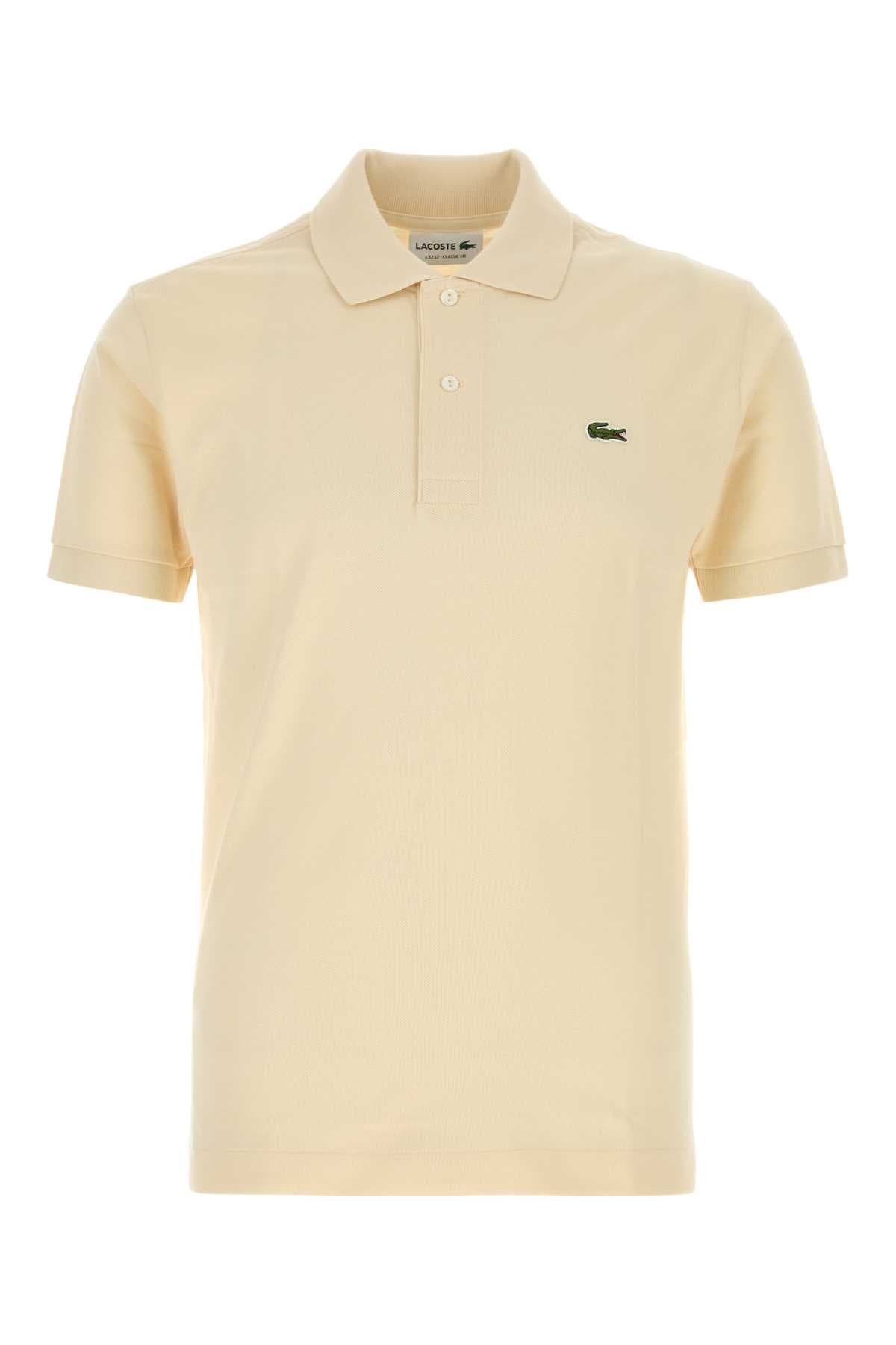 Cream piquet polo shirt