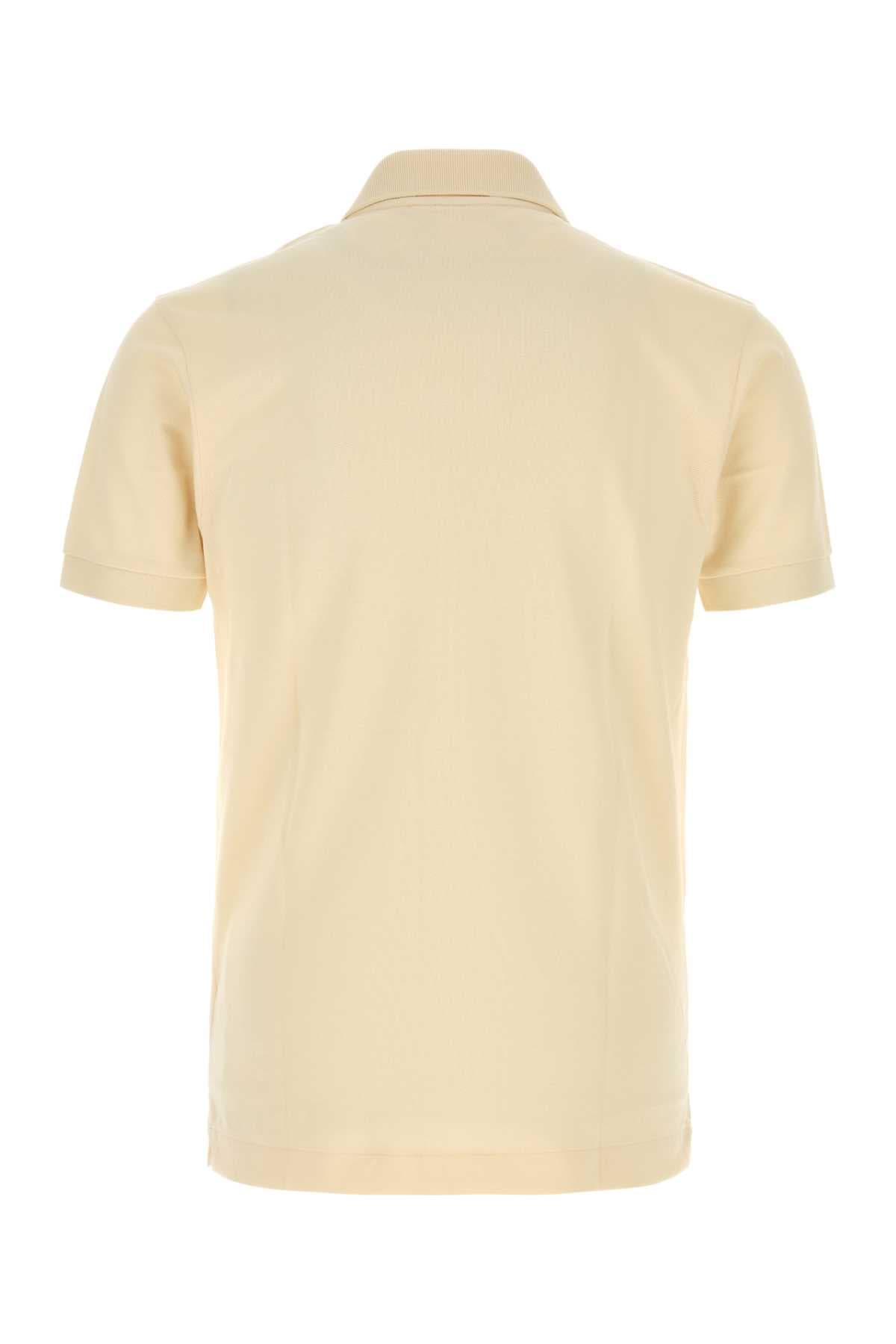 Cream piquet polo shirt - мініатюра 2
