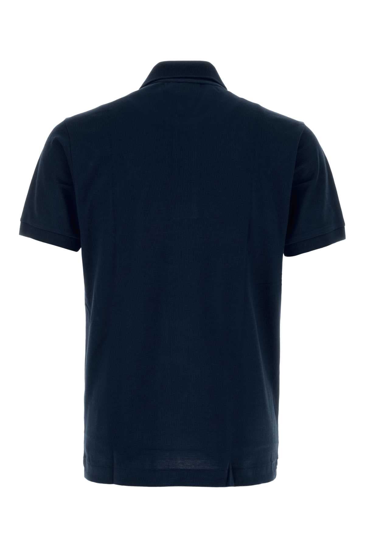 Navy blue piquet polo shirt - мініатюра 2