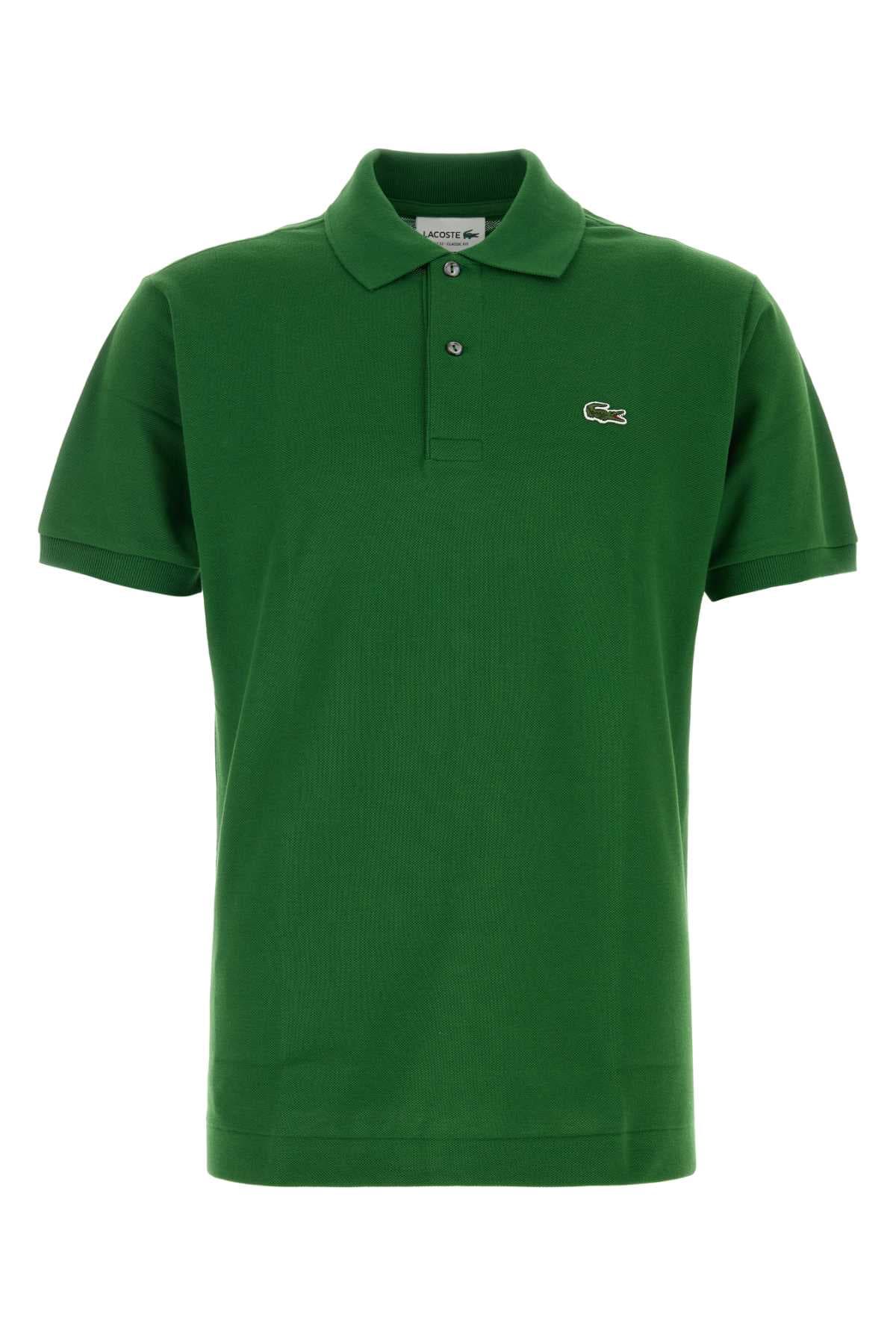 Green piquet polo shirt