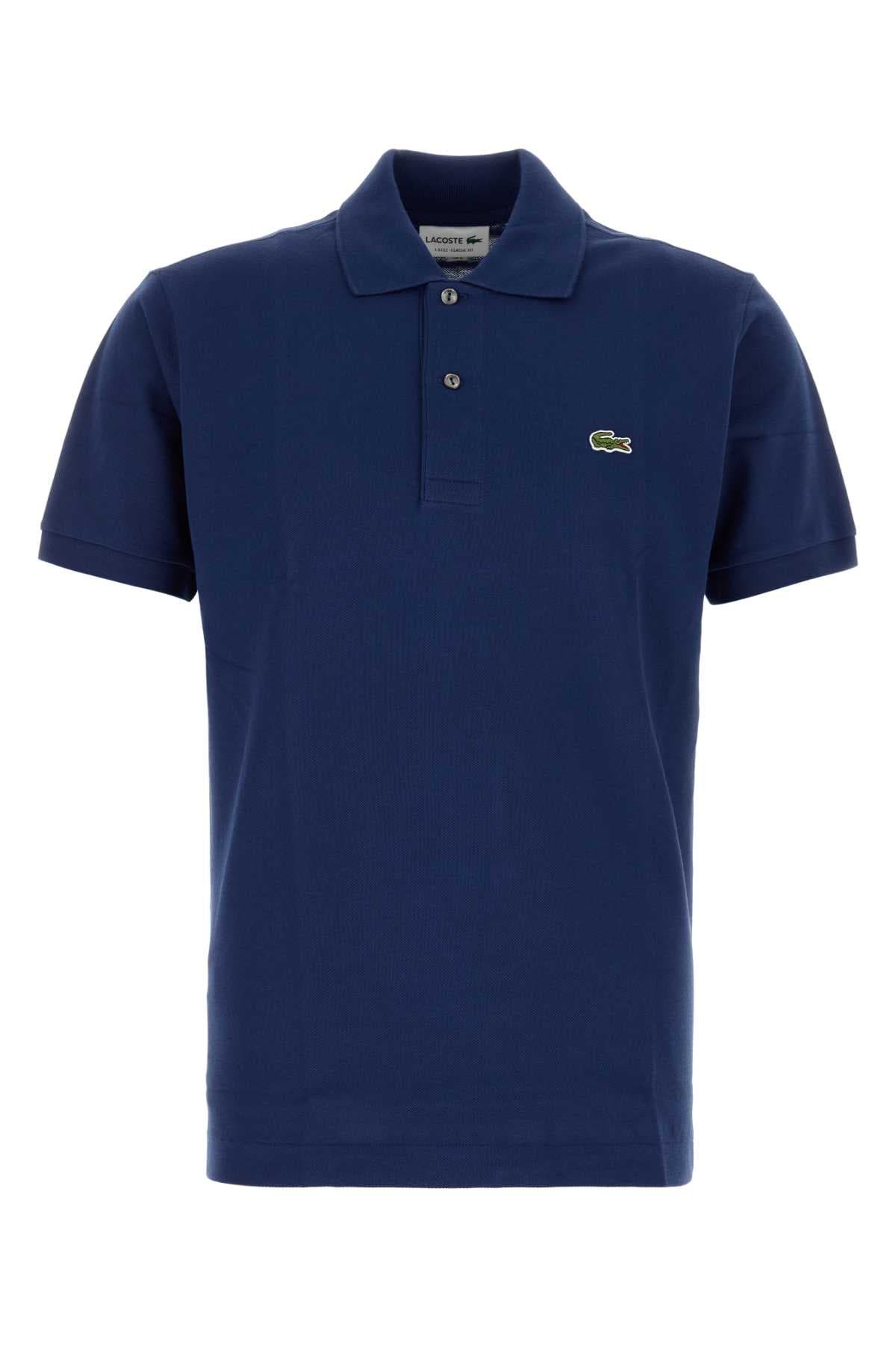 Blue piquet polo shirt