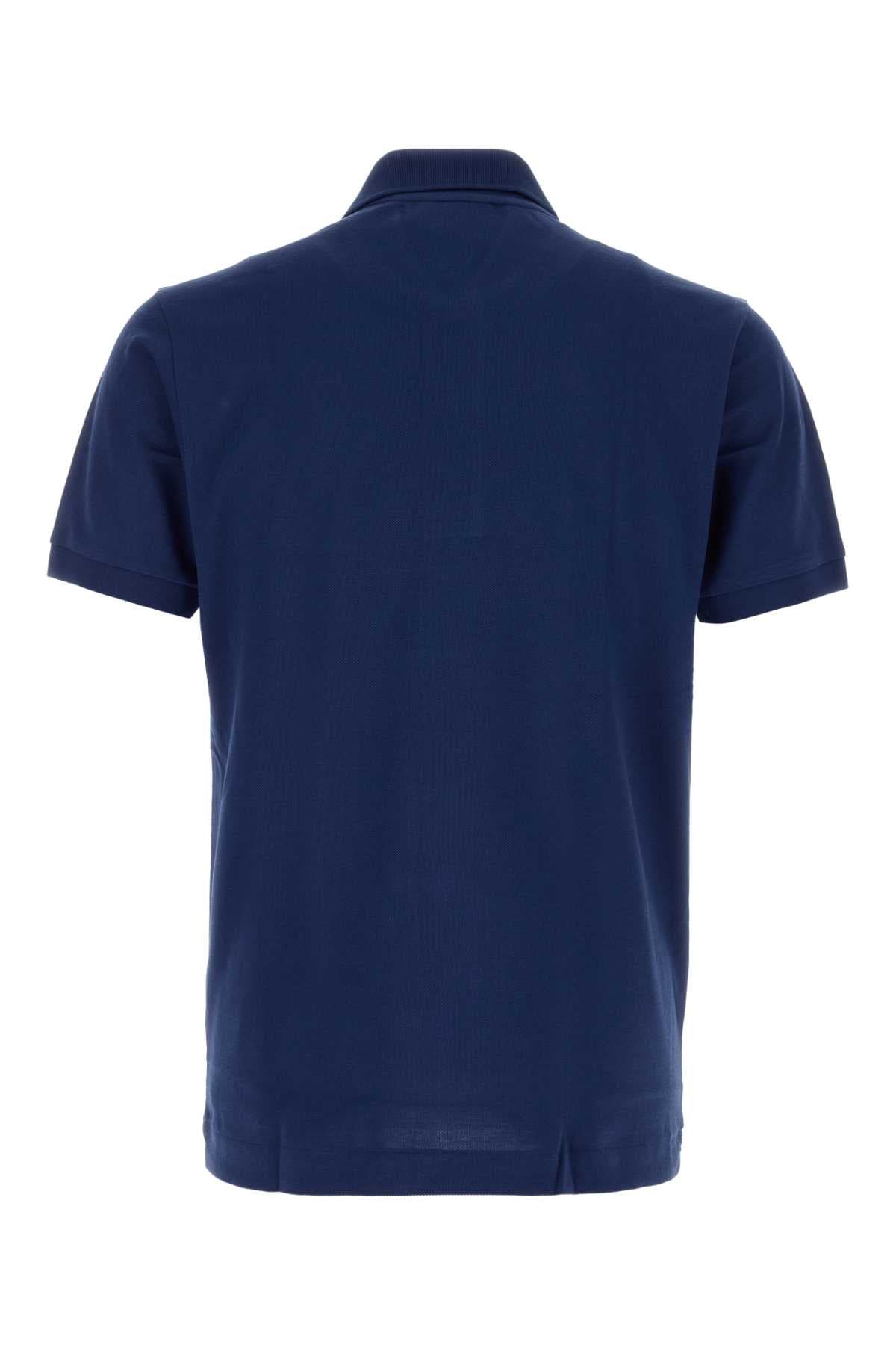 Blue piquet polo shirt - мініатюра 2