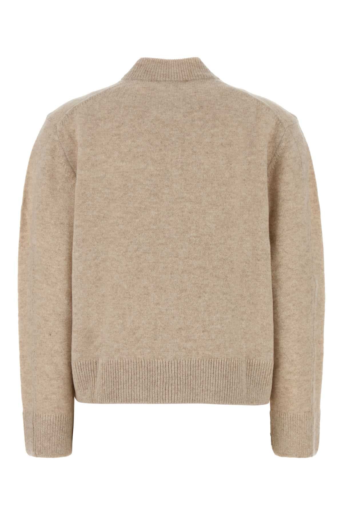 Melange beige wool cardigan - мініатюра 2
