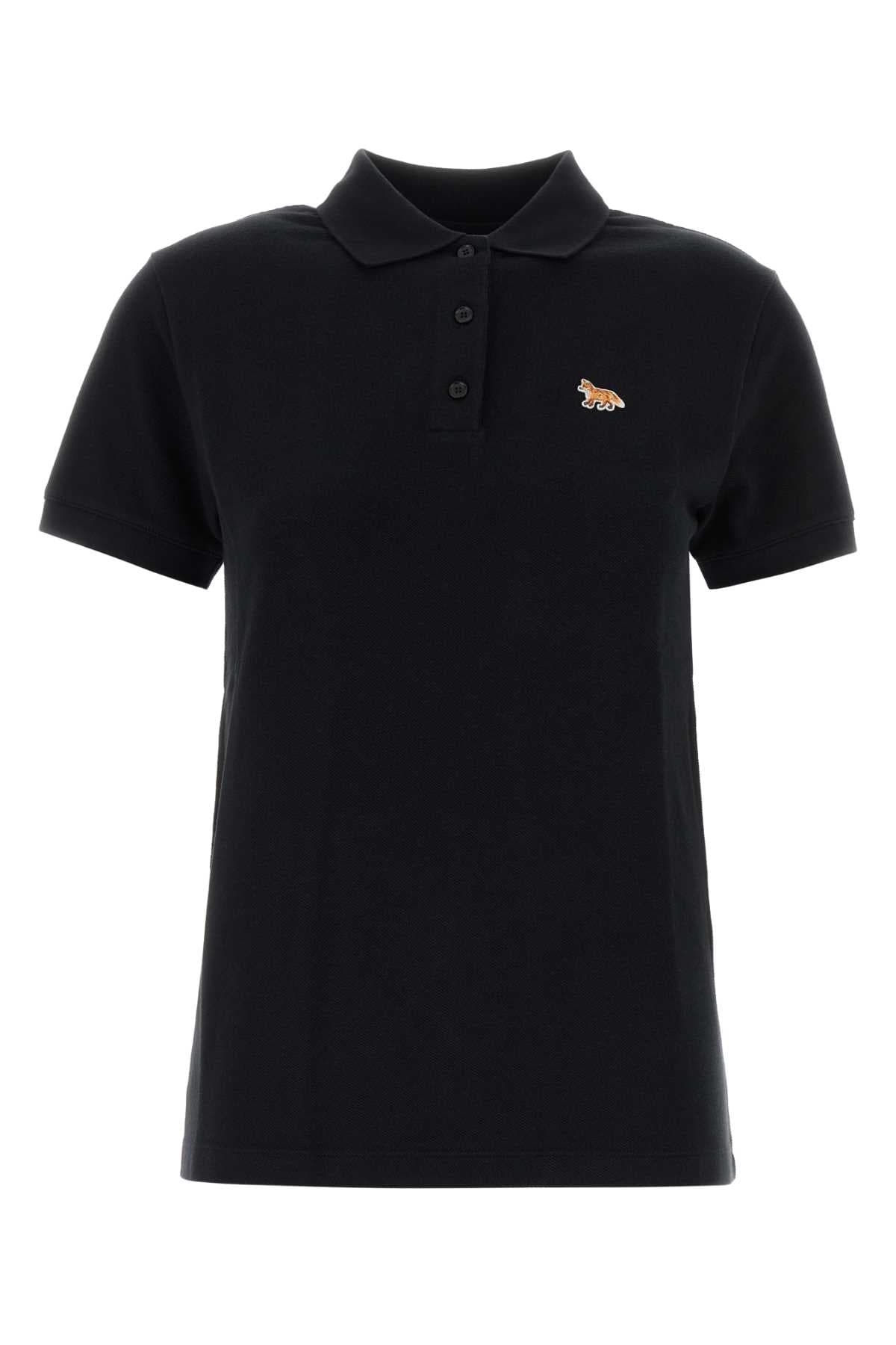 Black piquet polo shirt