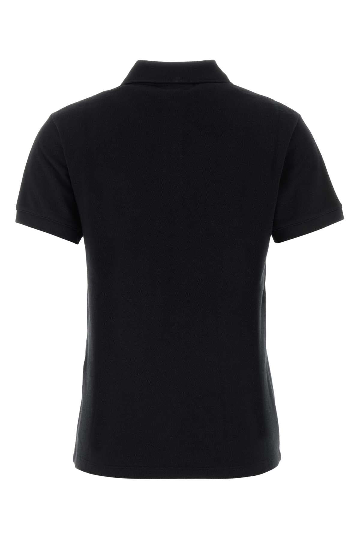 Black piquet polo shirt - мініатюра 2