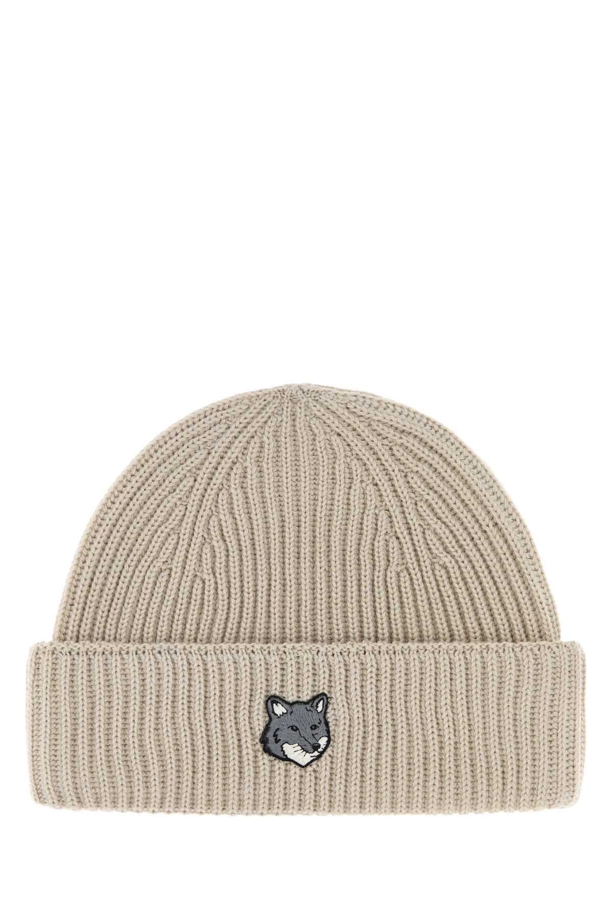 Sand wool beanie hat