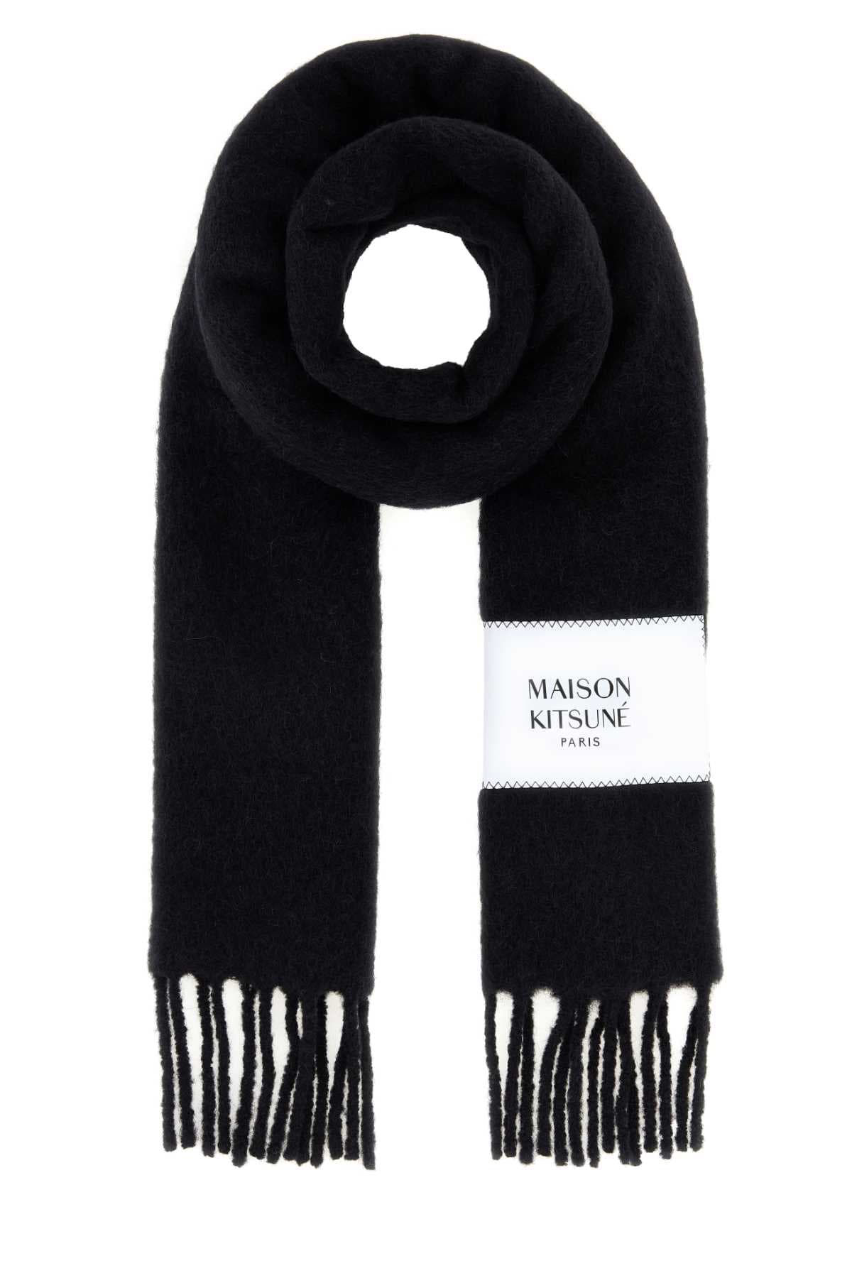 Black alpaca blend scarf