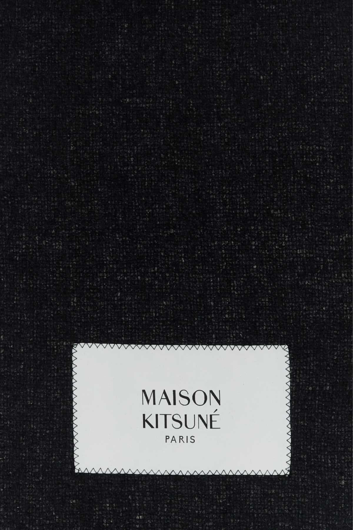 Black alpaca blend scarf - мініатюра 2