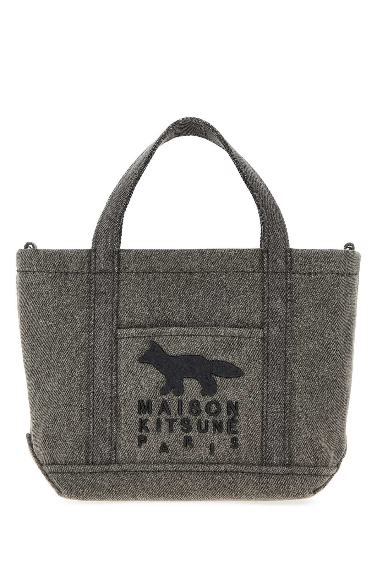 Dark grey denim handbag