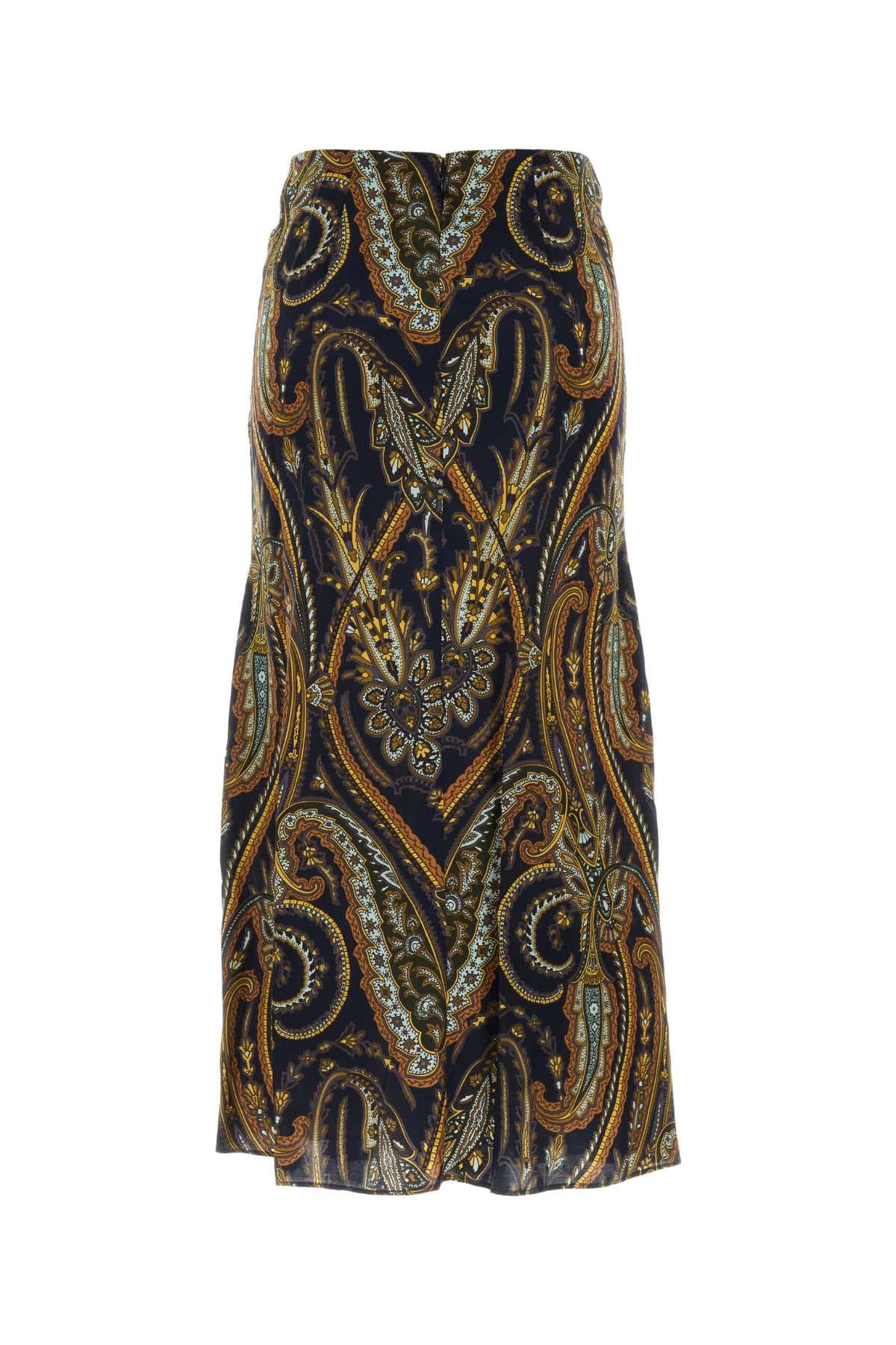 Printed satin skirt - мініатюра 2