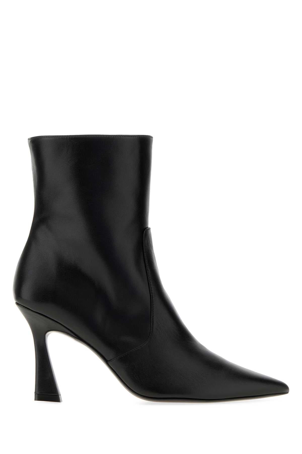 Black leather Vinnie ankle boots