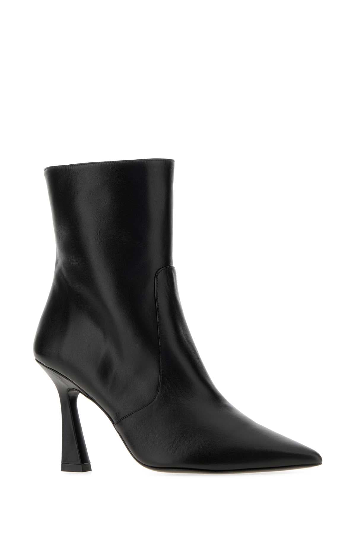 Black leather Vinnie ankle boots - мініатюра 2