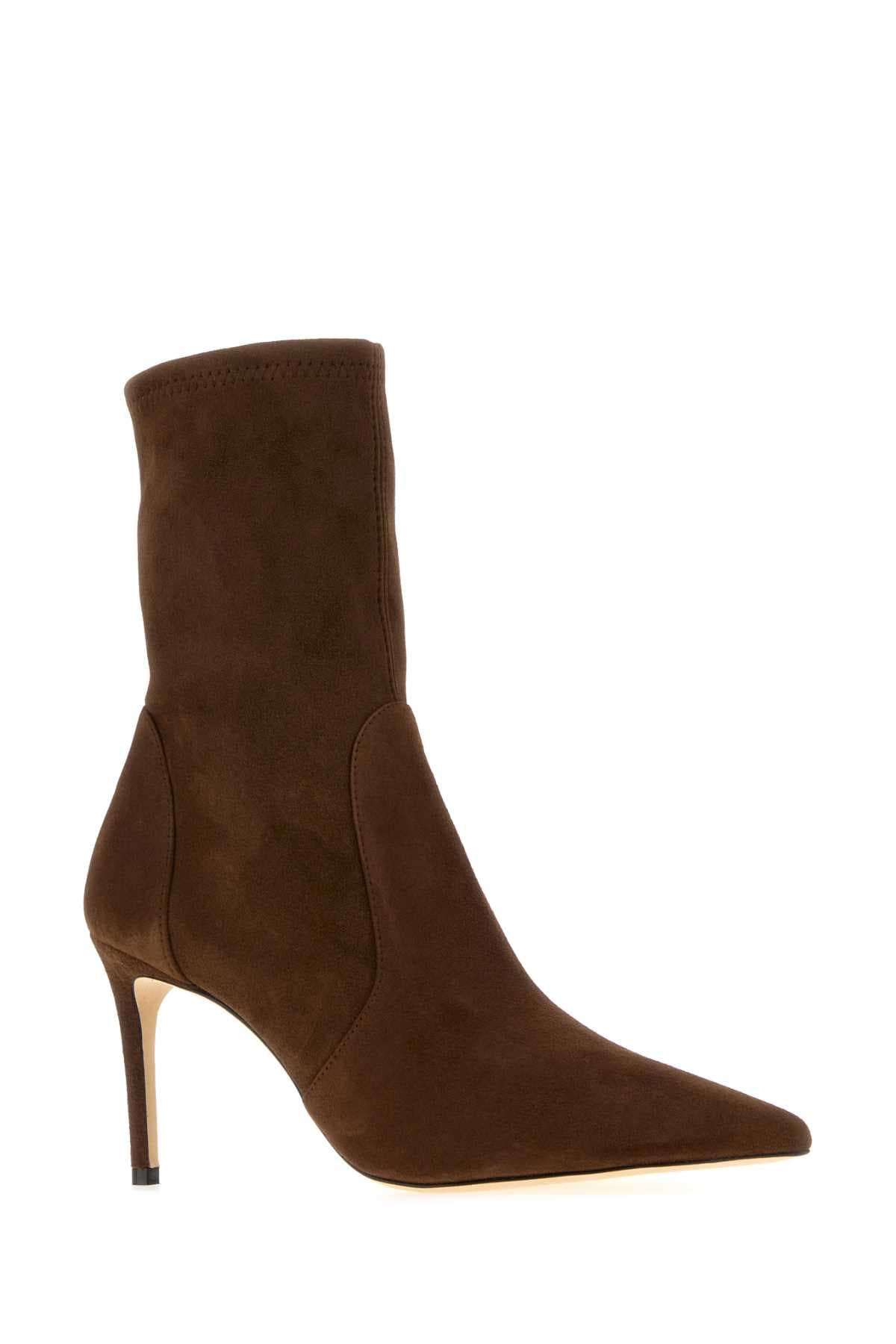 Brown suede Stuart ankle boots - мініатюра 2