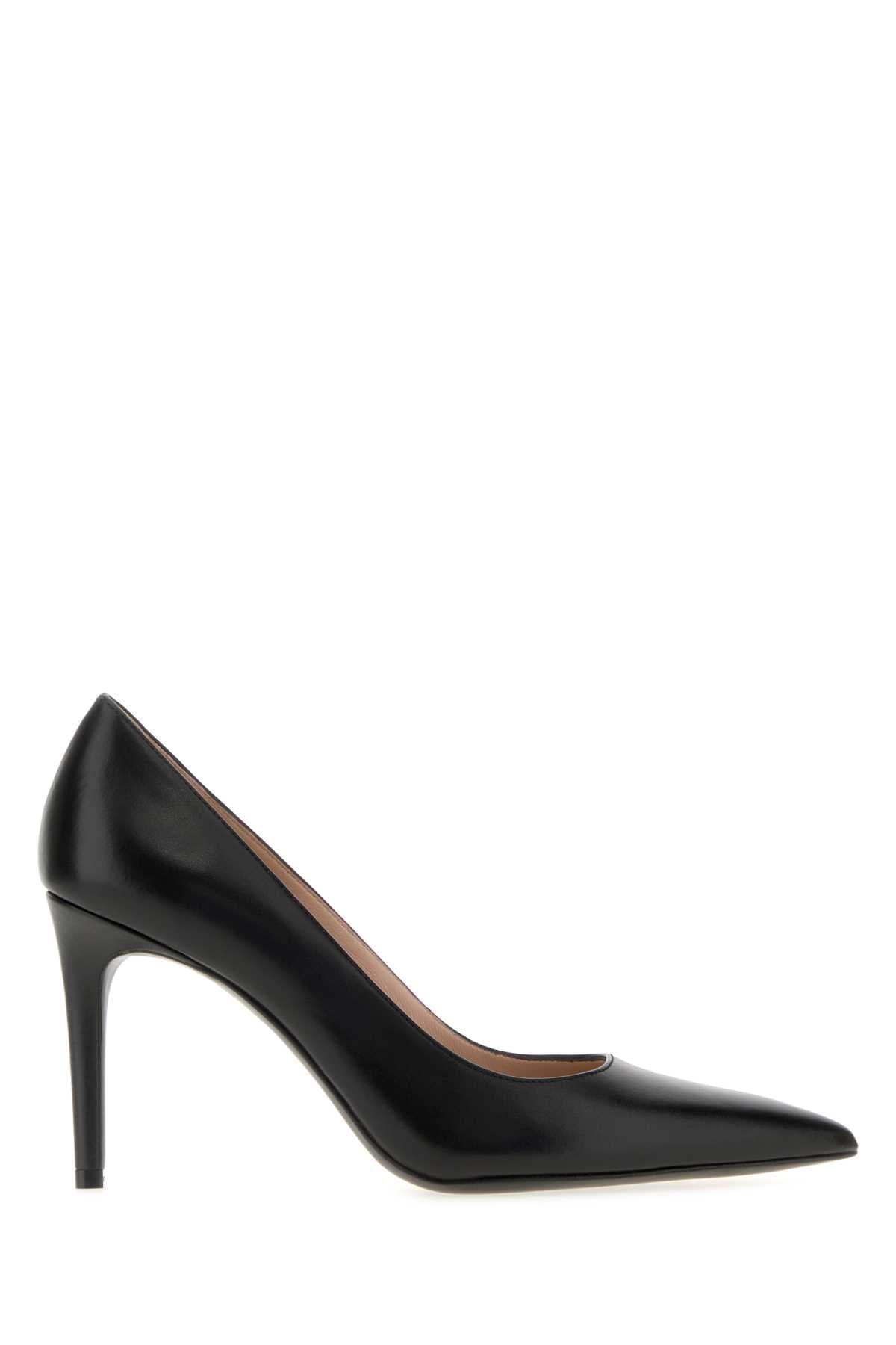 Black leather Stuart pumps