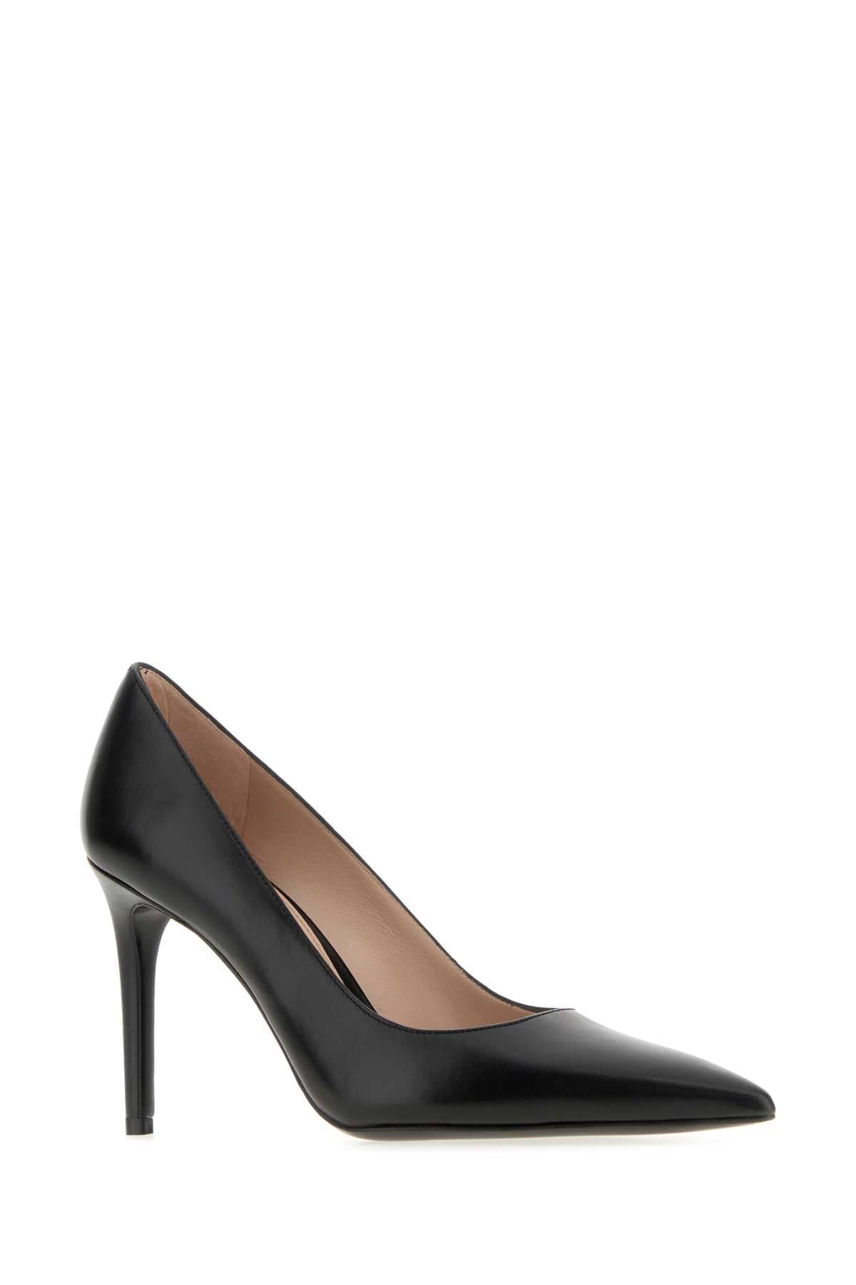 Black leather Stuart pumps - мініатюра 2