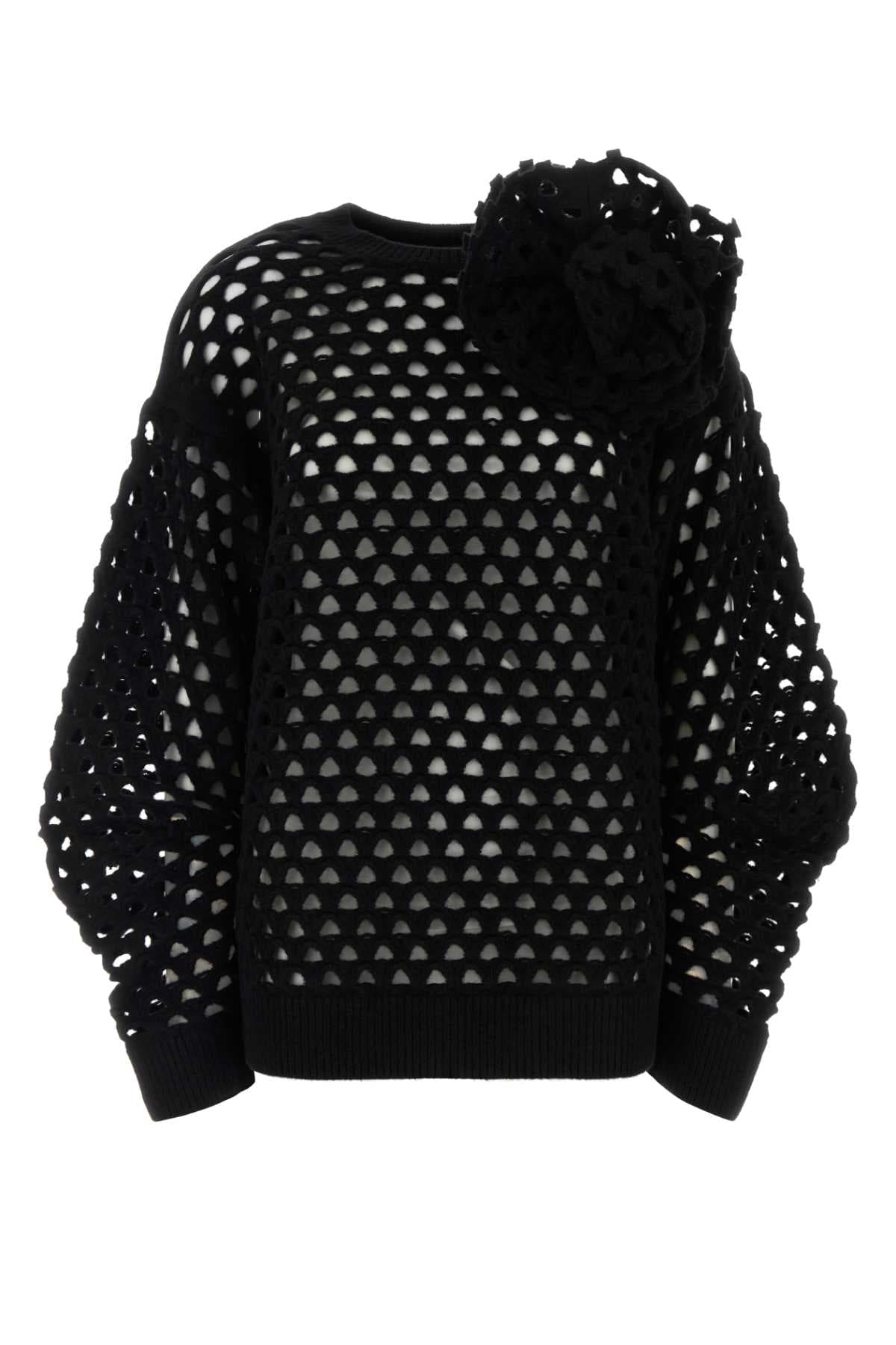 Black wool cardigan