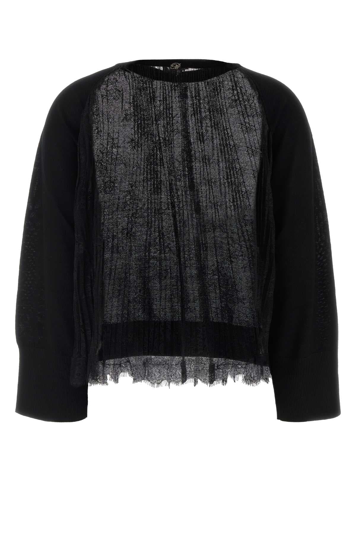 Black wool sweater - мініатюра 2