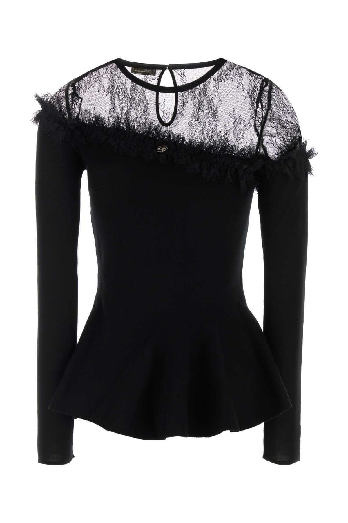 Black wool sweater - мініатюра 2