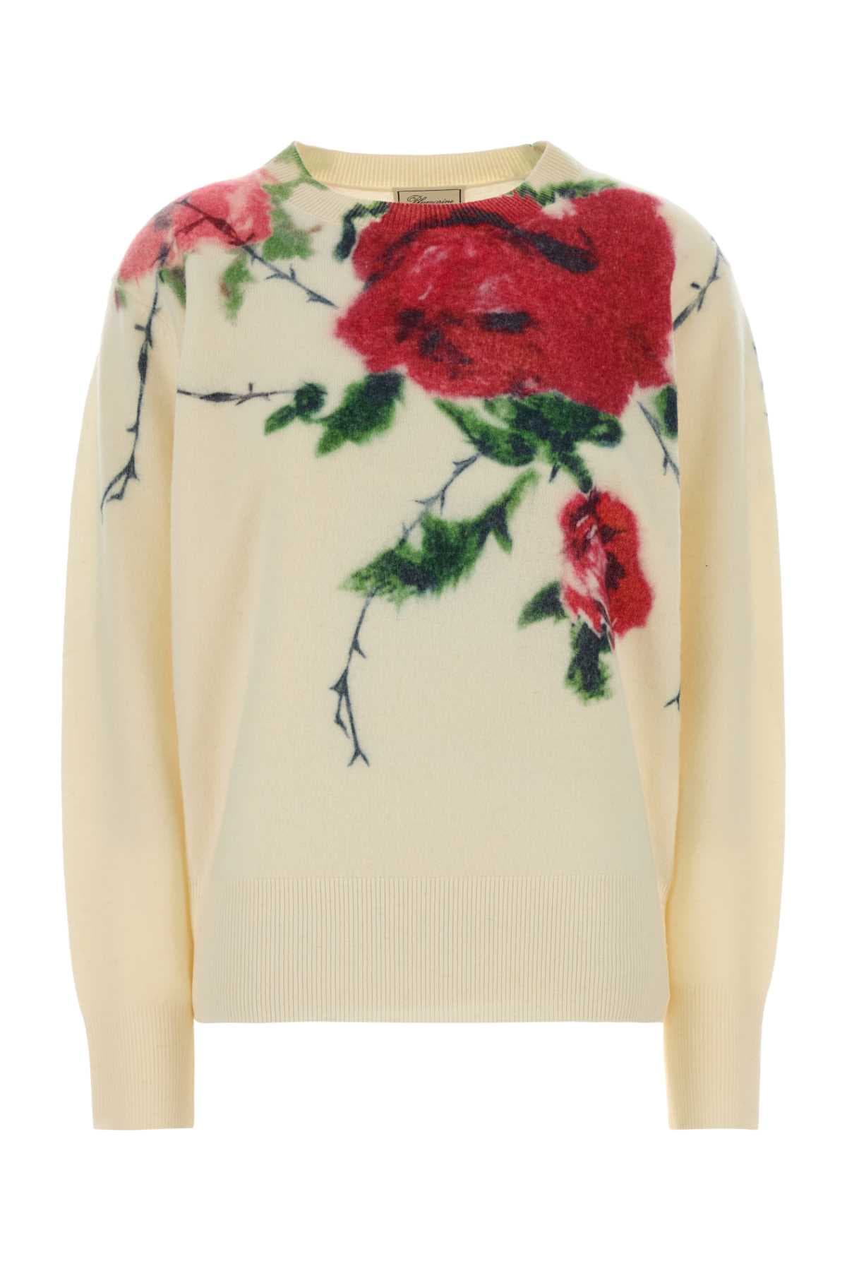Printed wool blend sweater