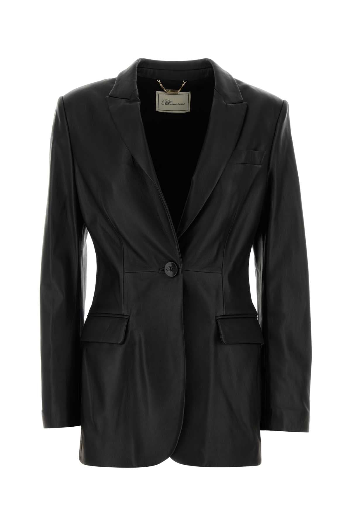 Black leather blazer