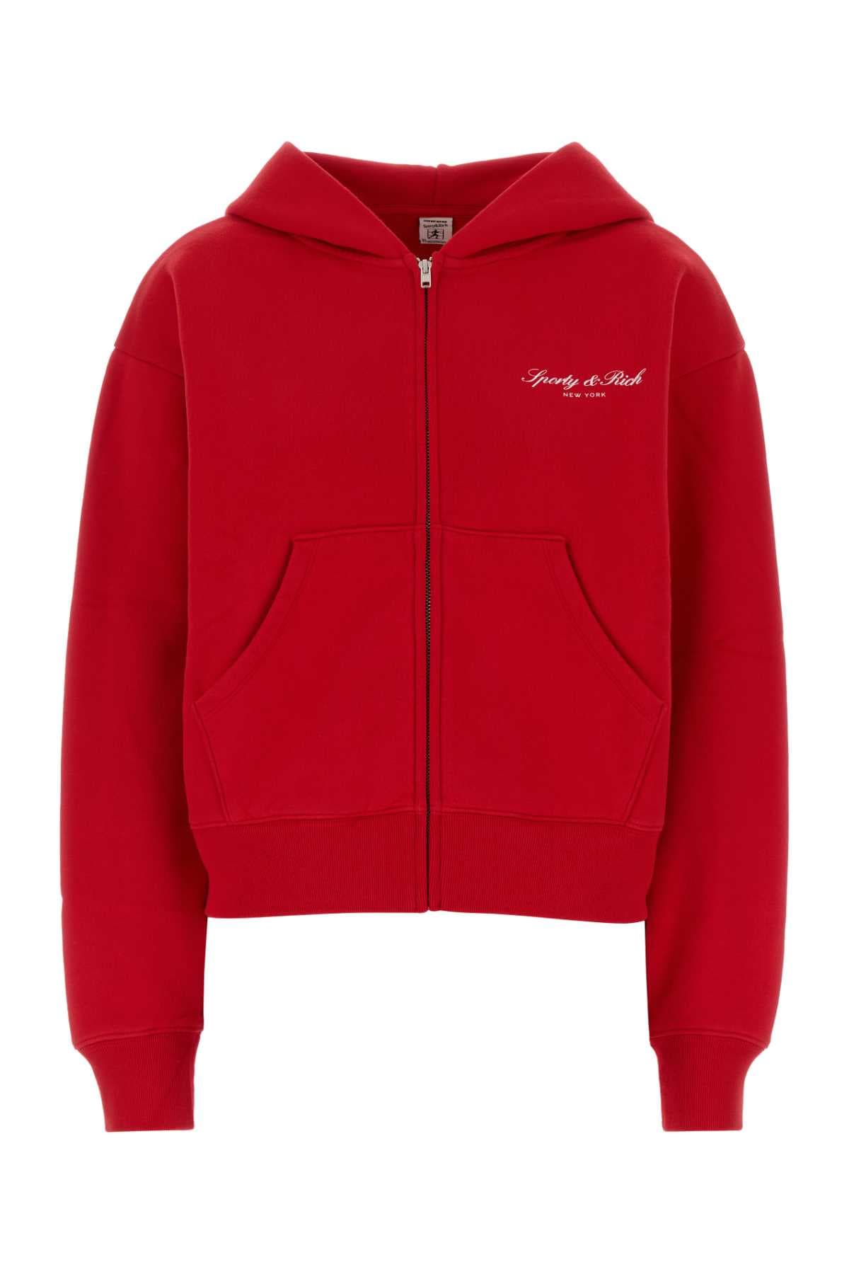Red cotton sweatshirt