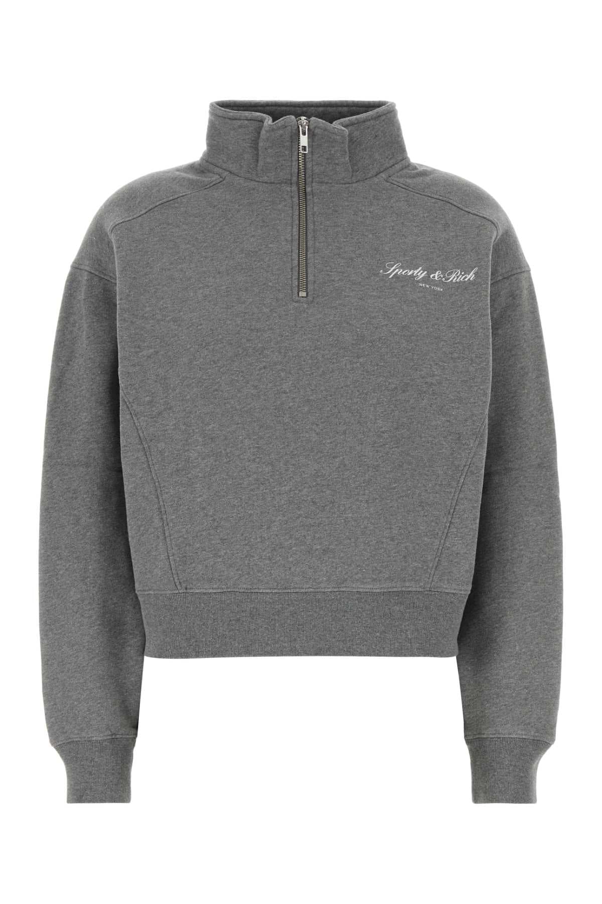 Melange grey cotton sweatshirt