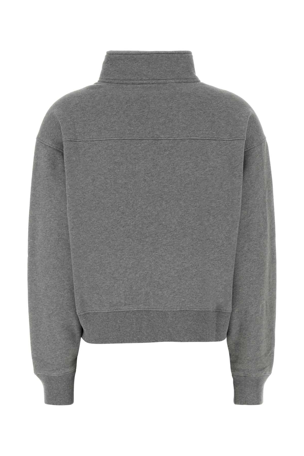 Melange grey cotton sweatshirt - мініатюра 2