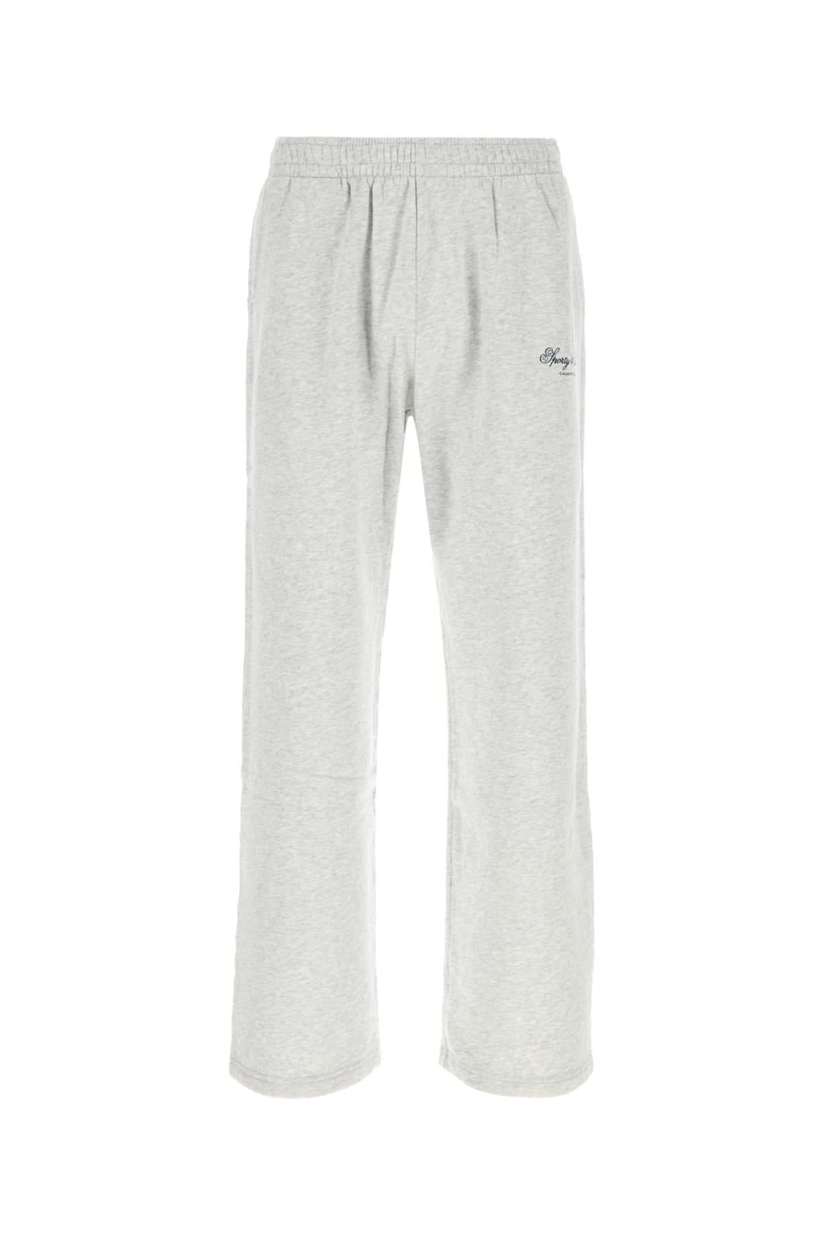Melange light grey cotton joggers