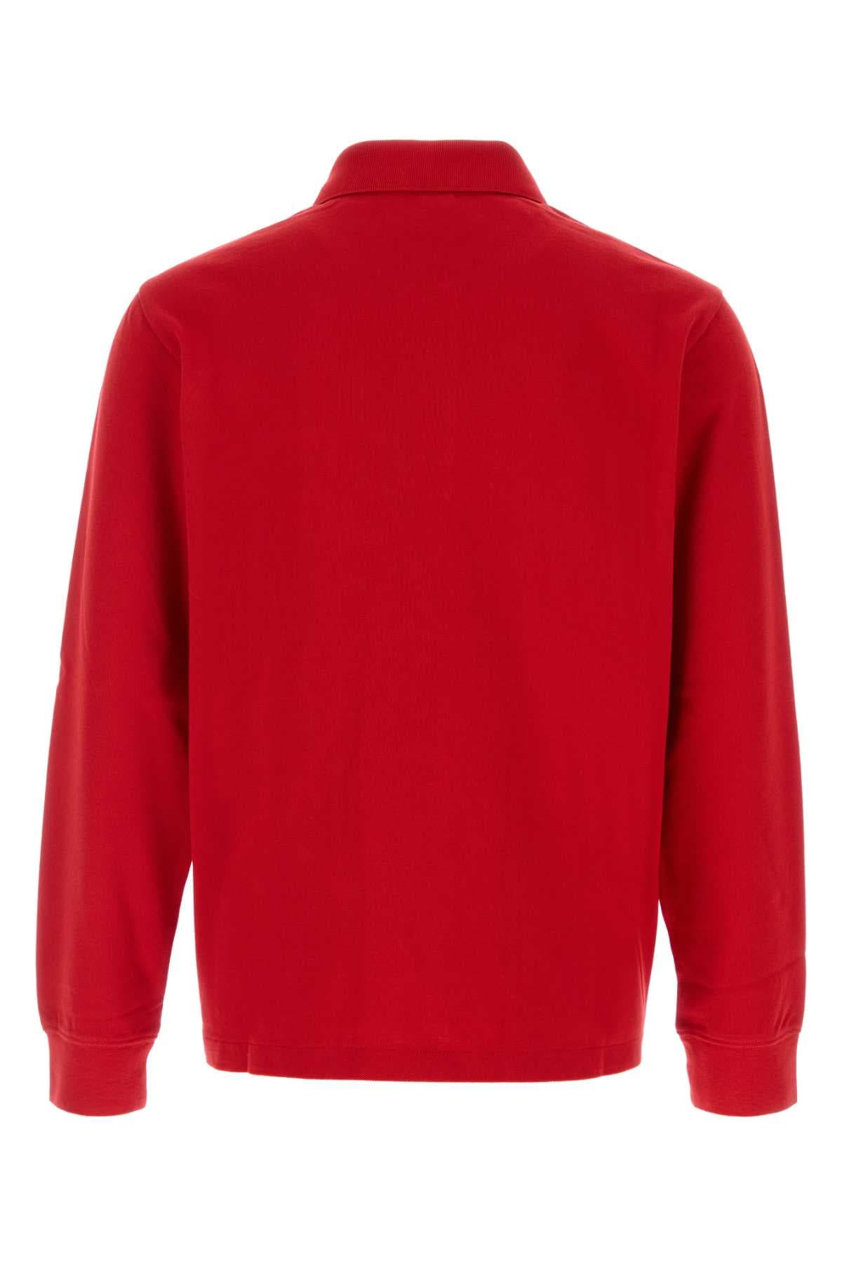 Red piquet polo shirt - мініатюра 2