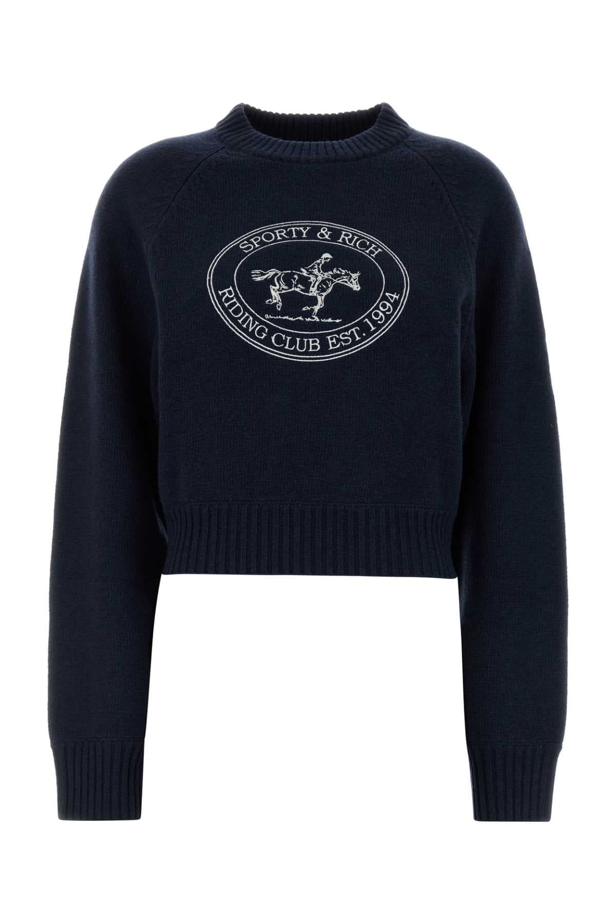 Navy blue wool sweater
