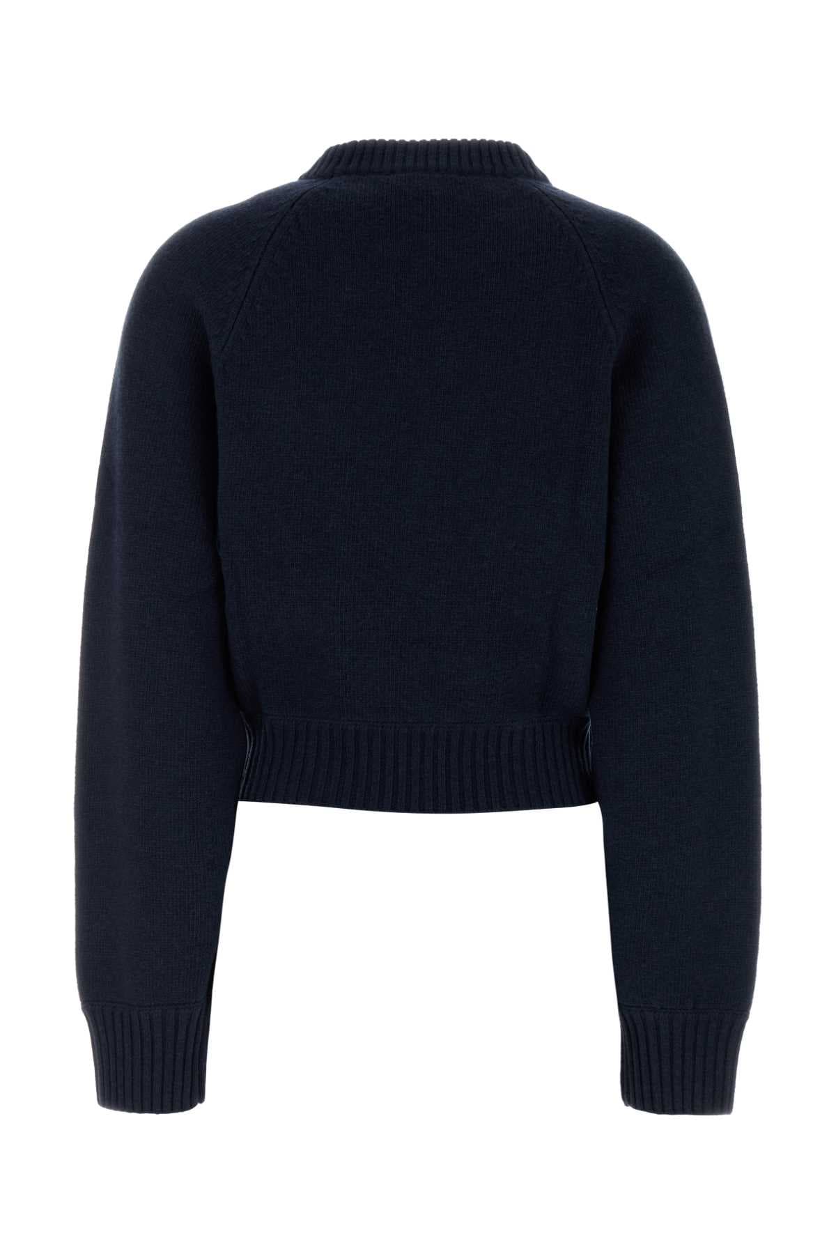 Navy blue wool sweater - мініатюра 2
