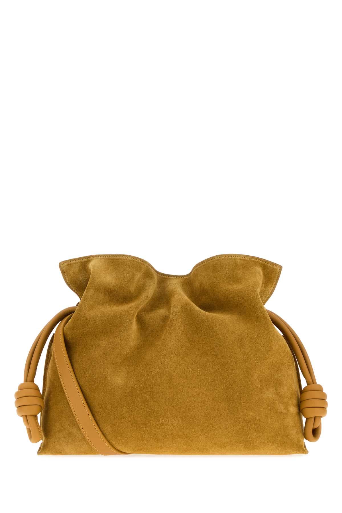 Ochre suede medium Flamenco clutch