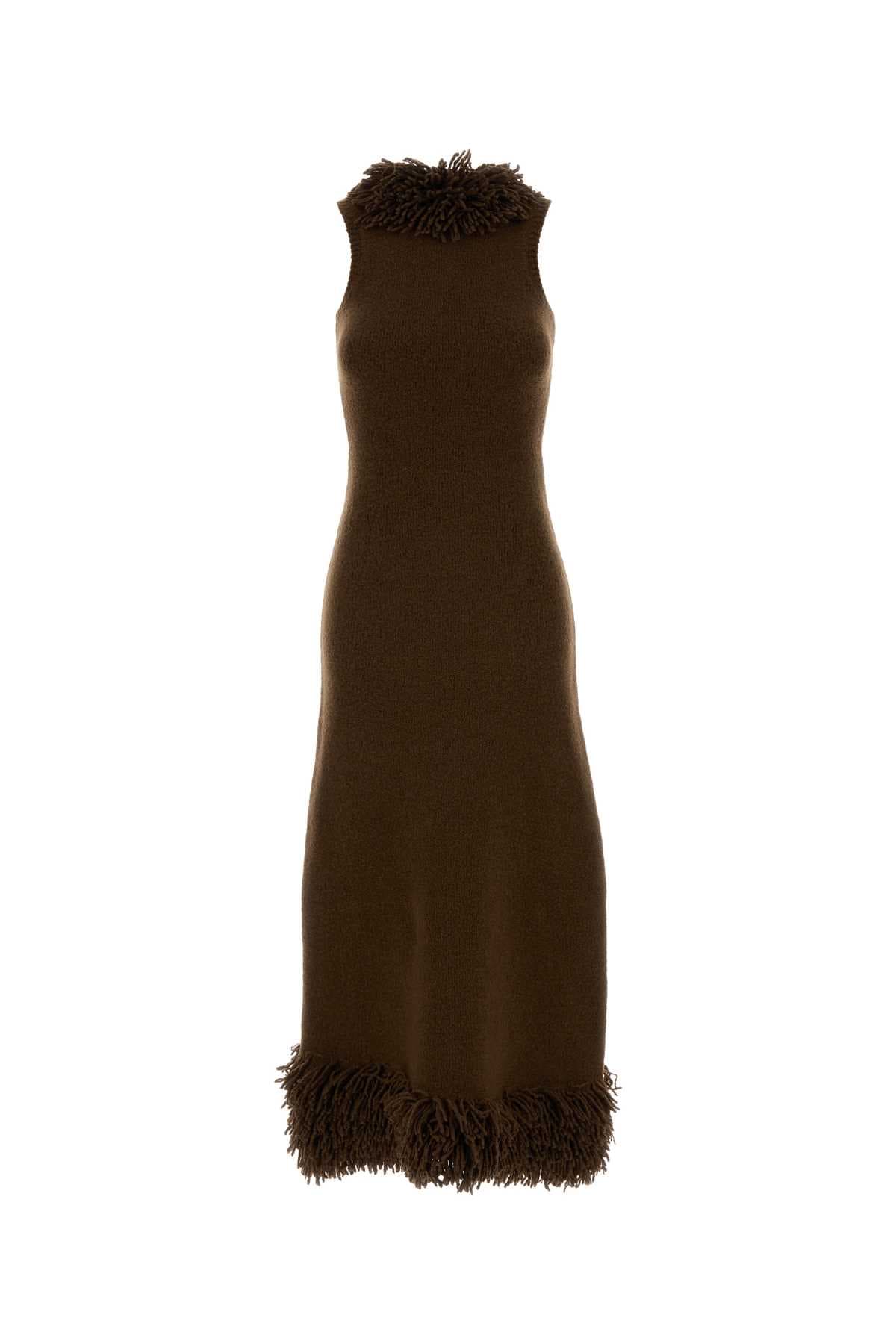 Brown wool blend dress